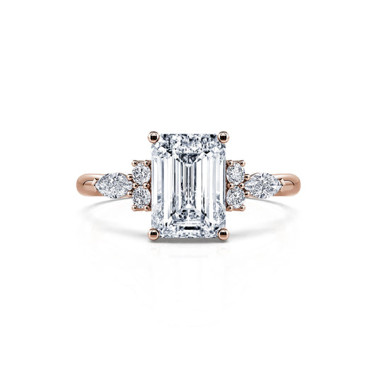 Ciara Lab - Bague de fiançailles or rose diamant de synthèse #1