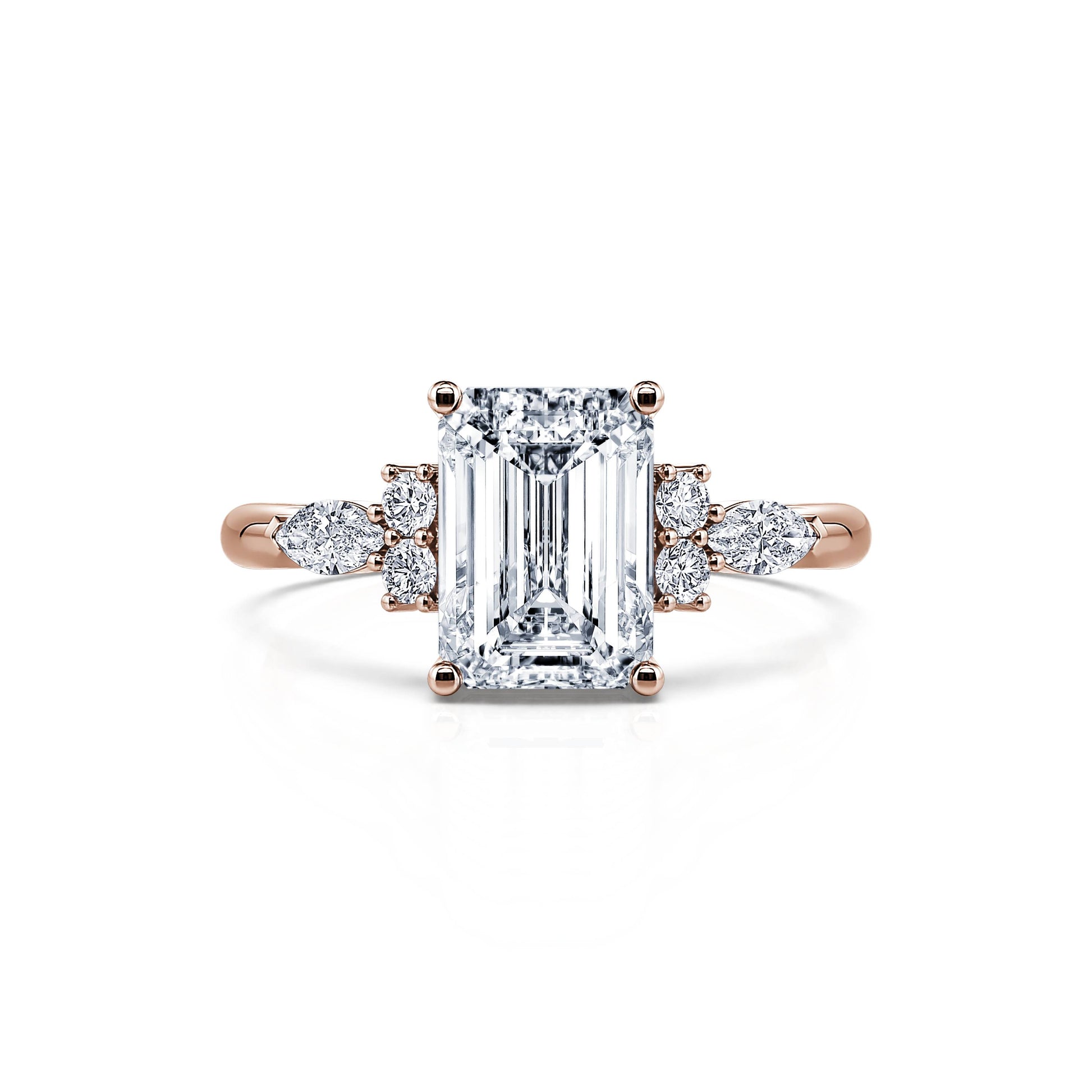Bague de fiançailles or rose diamant de synthèse Ciara Lab 1