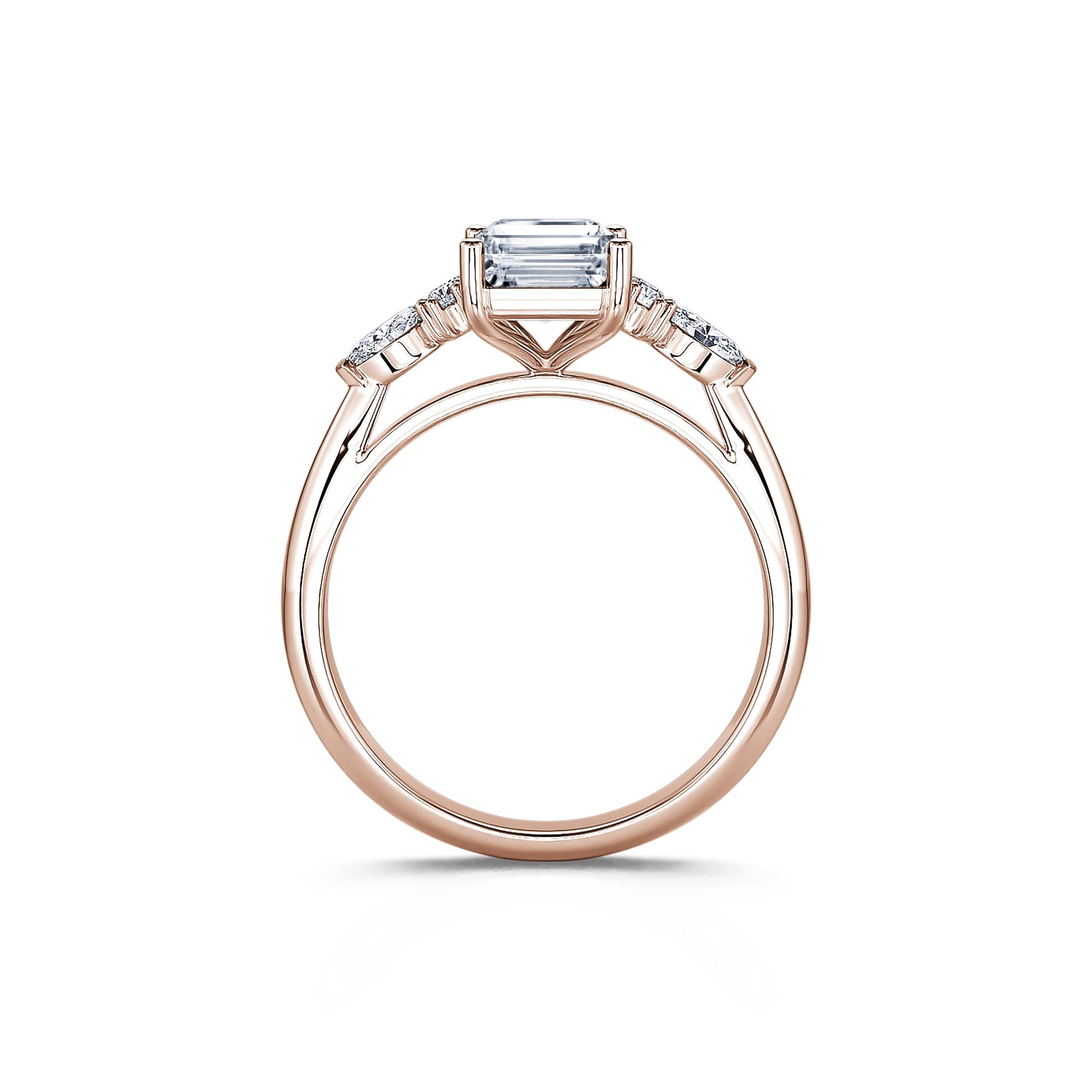 Bague de fiançailles or rose diamant de synthèse Ciara Lab 4