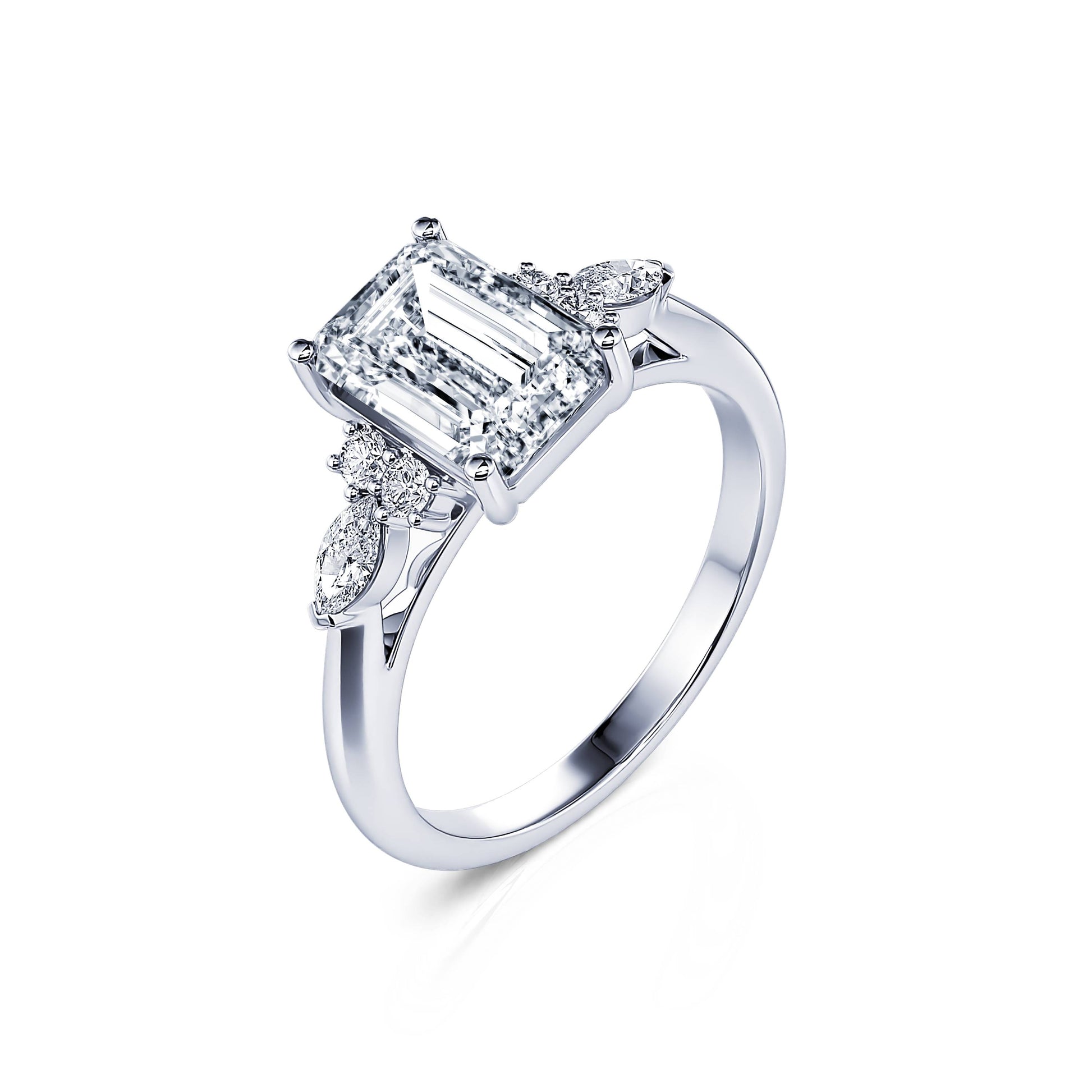 Bague de fiançailles platine diamant de synthèse Ciara Lab 2