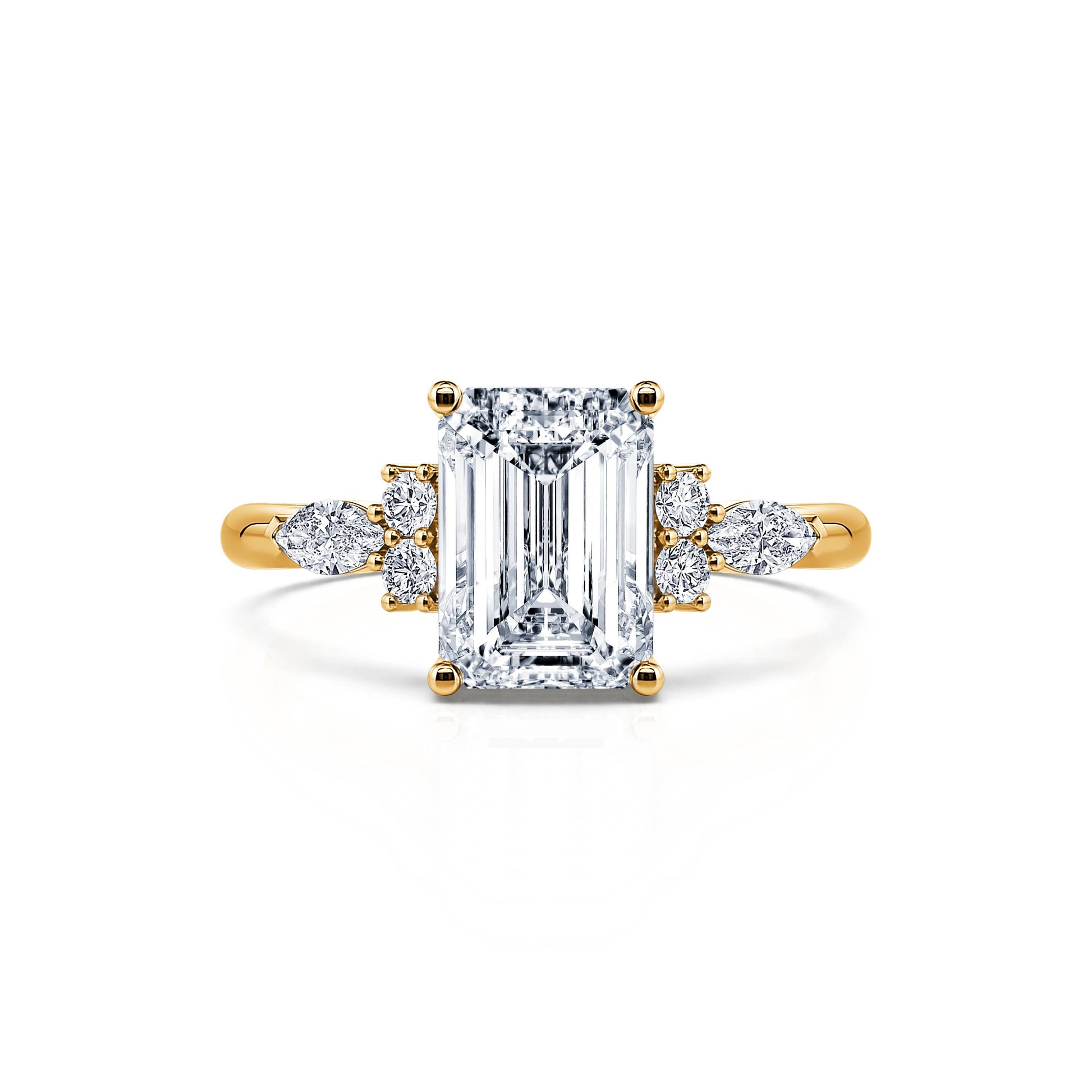 Bague de fiançailles or jaune diamant de synthèse Ciara Lab 1