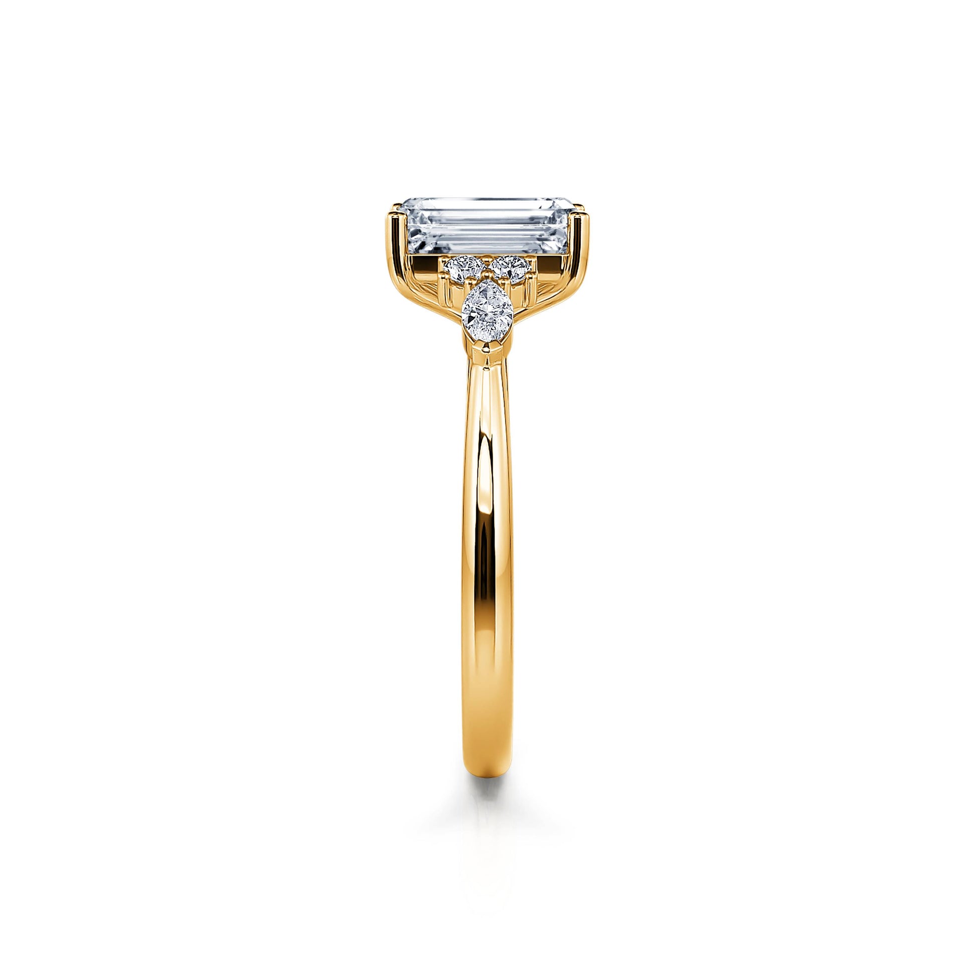 Bague de fiançailles or jaune diamant de synthèse Ciara Lab 3