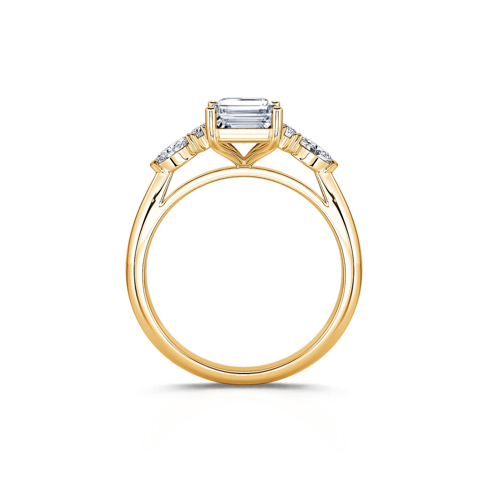 Bague de fiançailles or jaune diamant de synthèse Ciara Lab 4