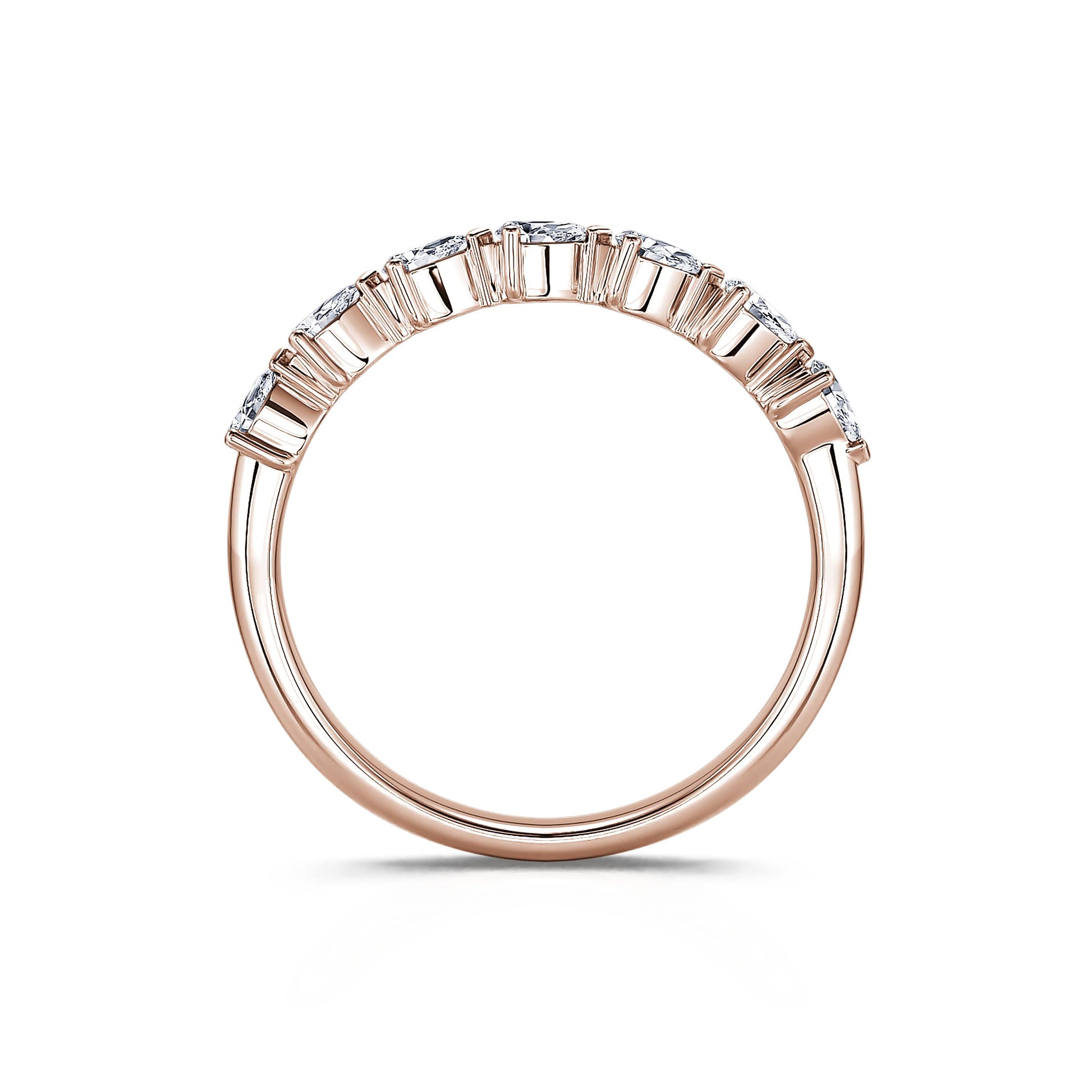 Alliance demi tour or rose diamant poire Lively 4