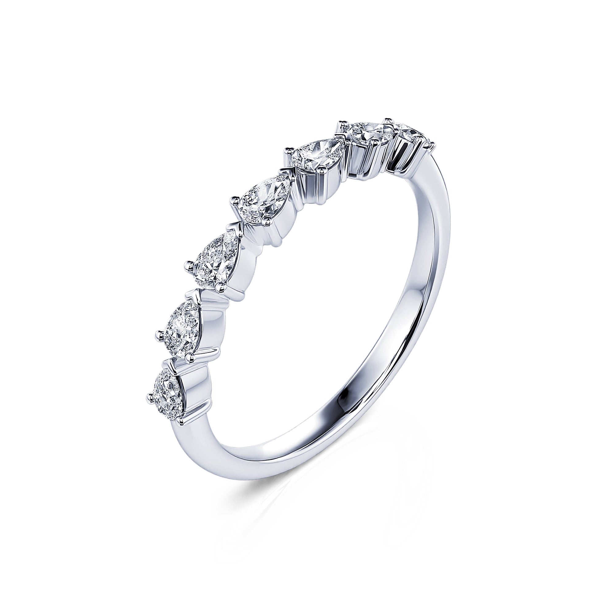 Alliance demi tour platine diamant poire Lively 2