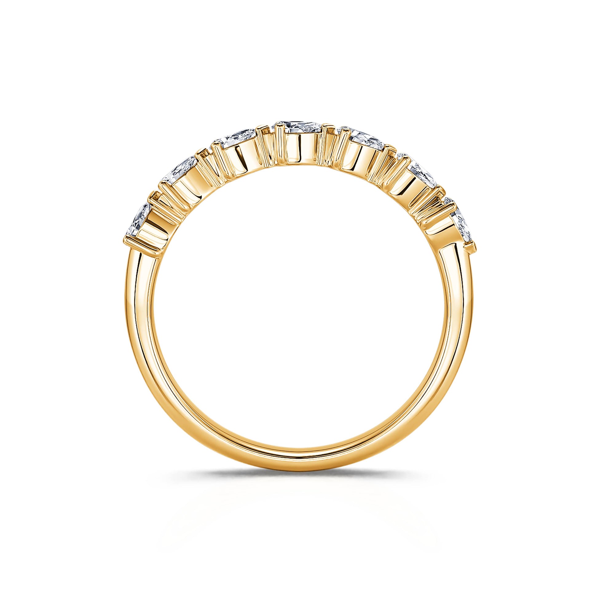 Alliance demi tour or jaune diamant poire Lively 4