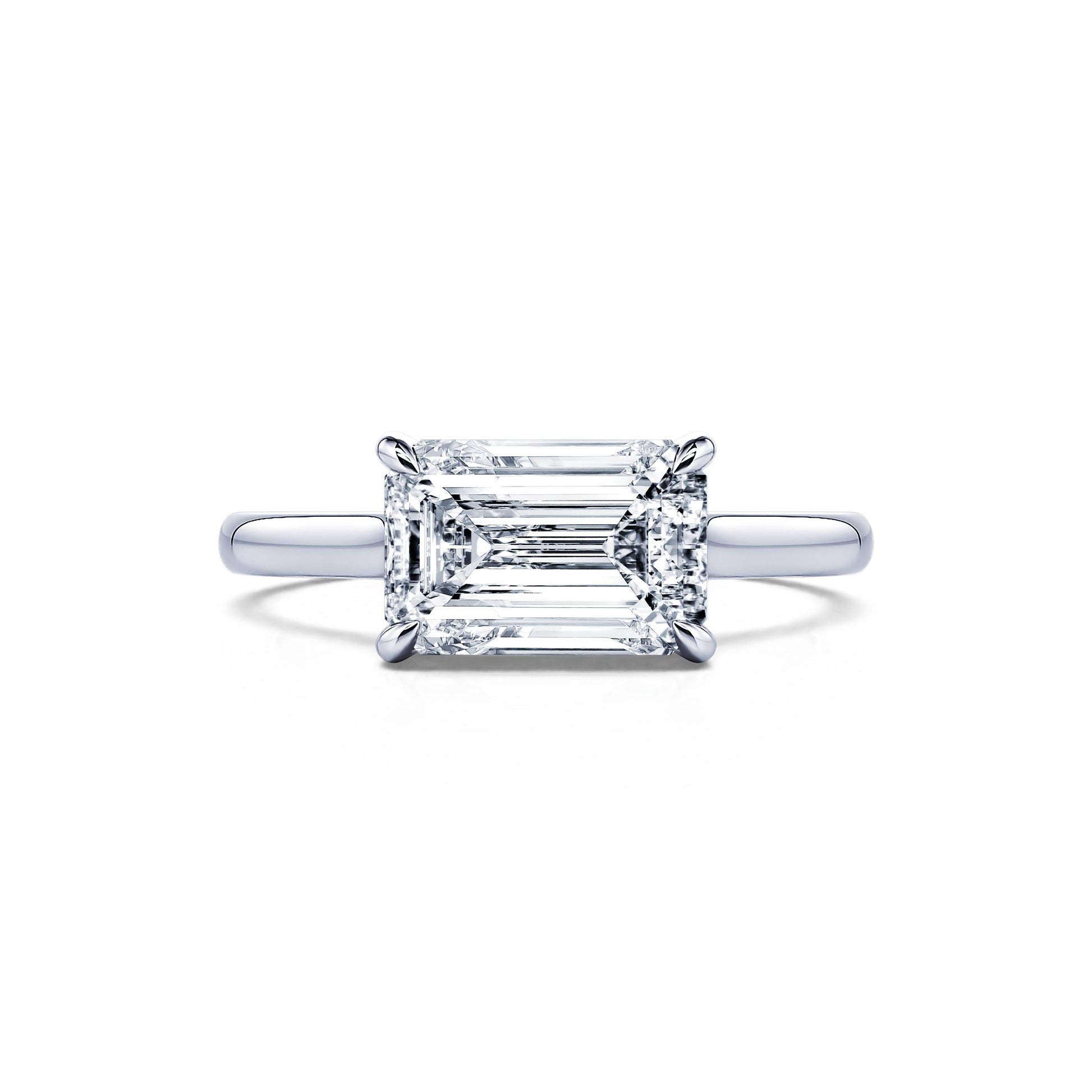 Solitaire platine diamant de synthèse émeraude Marni Lab 1