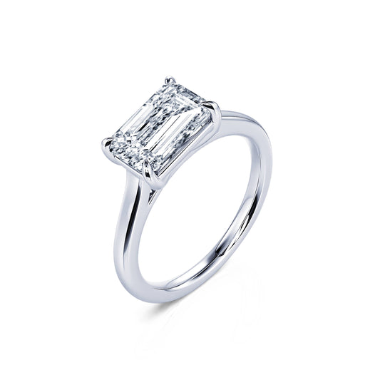 Marni Lab&nbsp;-&nbsp;Solitaire platine diamant de synthèse émeraude #2