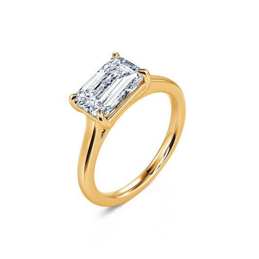 Marni Lab&nbsp;-&nbsp;Solitaire or jaune diamant de synthèse émeraude #2