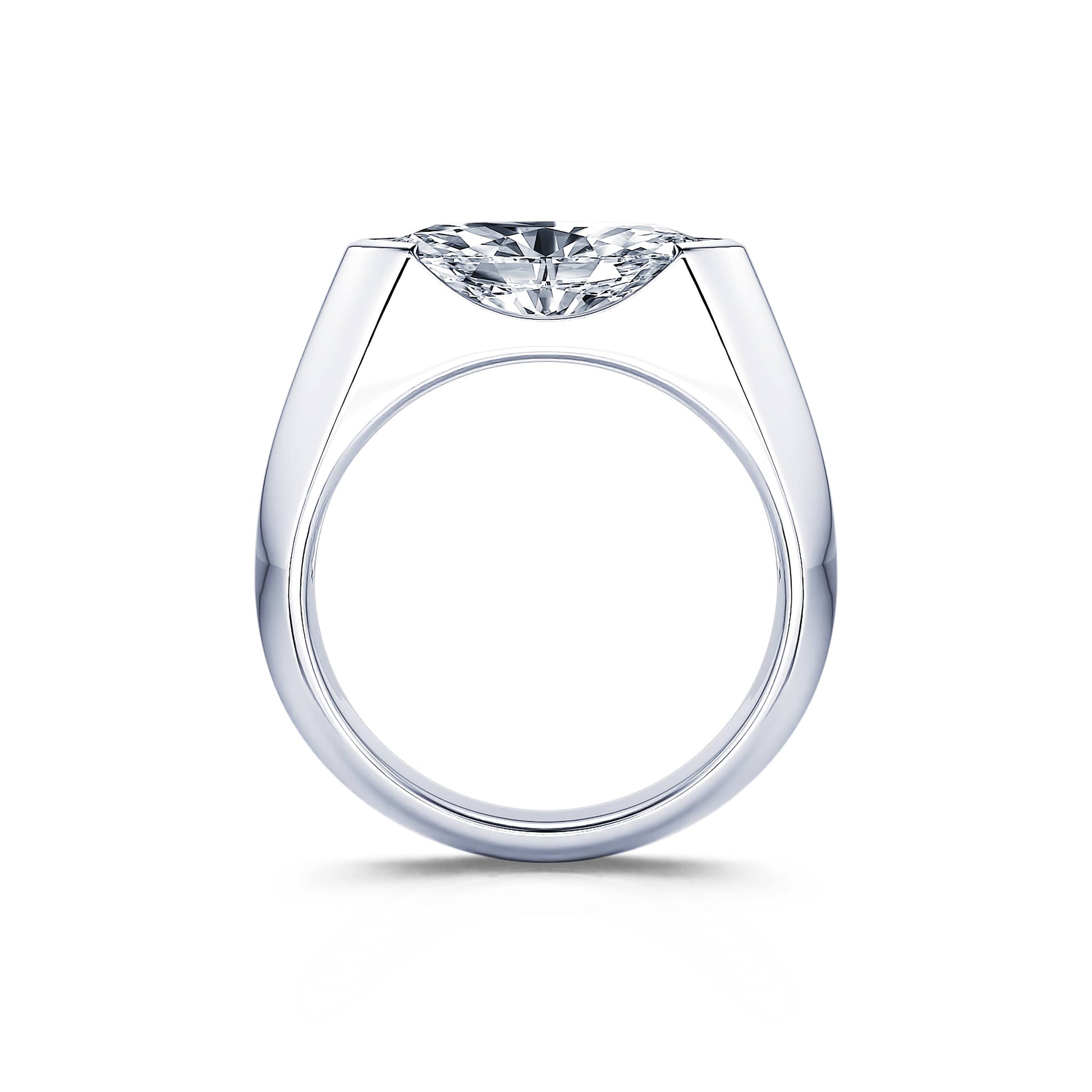 Solitaire en platine diamant de synthèse marquise Ora Lab 4