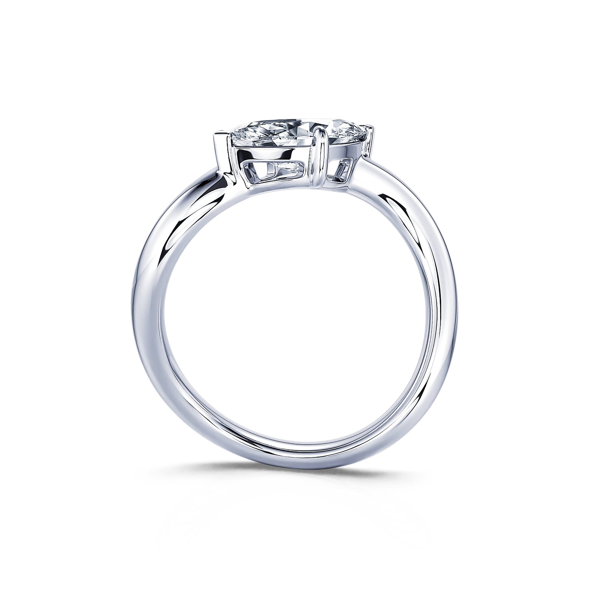 Solitaire en platine diamant de synthèse marquise Abby Lab 3