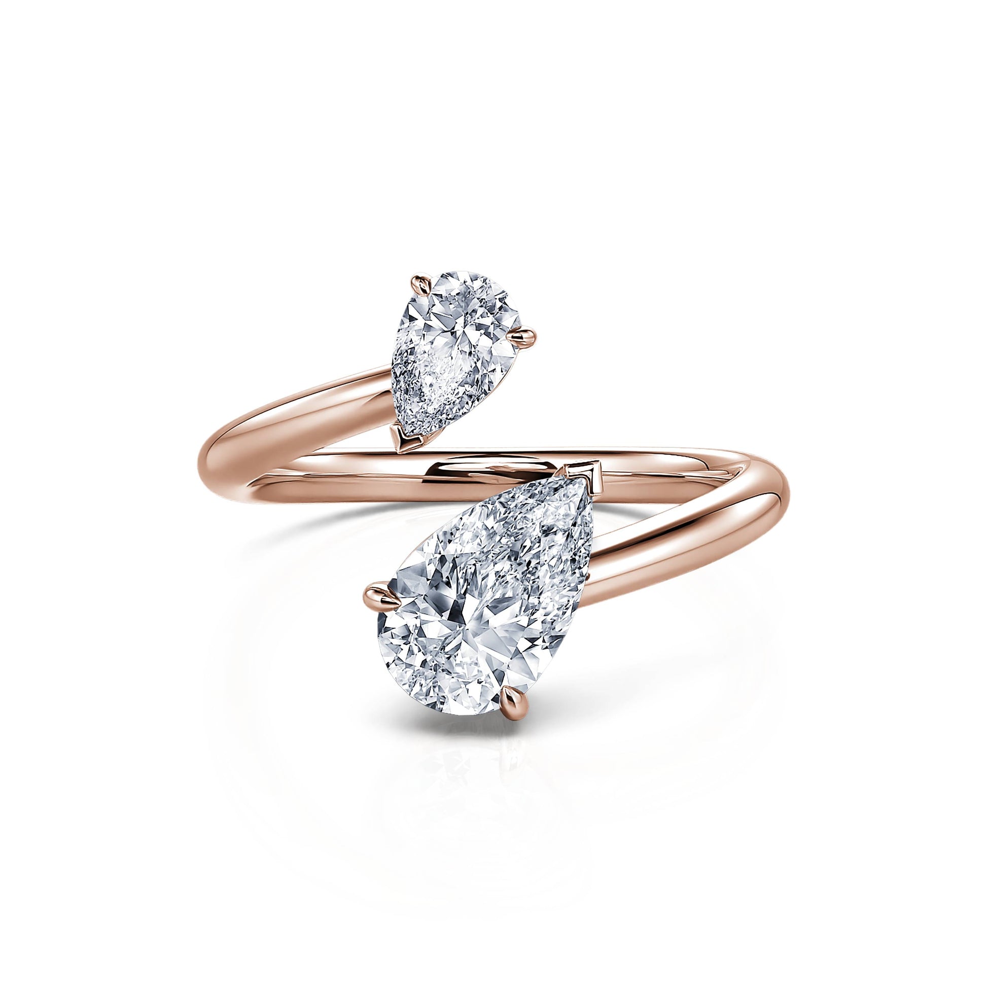 Bague Toi & Moi diamant de synthèse en or rose Tandem Lab 1