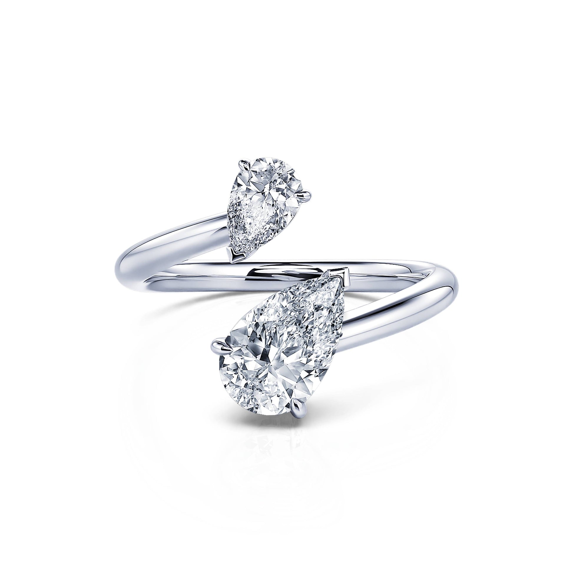 Bague Toi & Moi diamant de synthèse en platine Tandem Lab 1