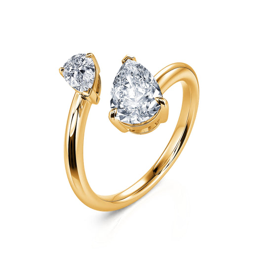 Tandem Lab&nbsp;-&nbsp;Bague Toi & Moi diamant de synthèse en or jaune #2