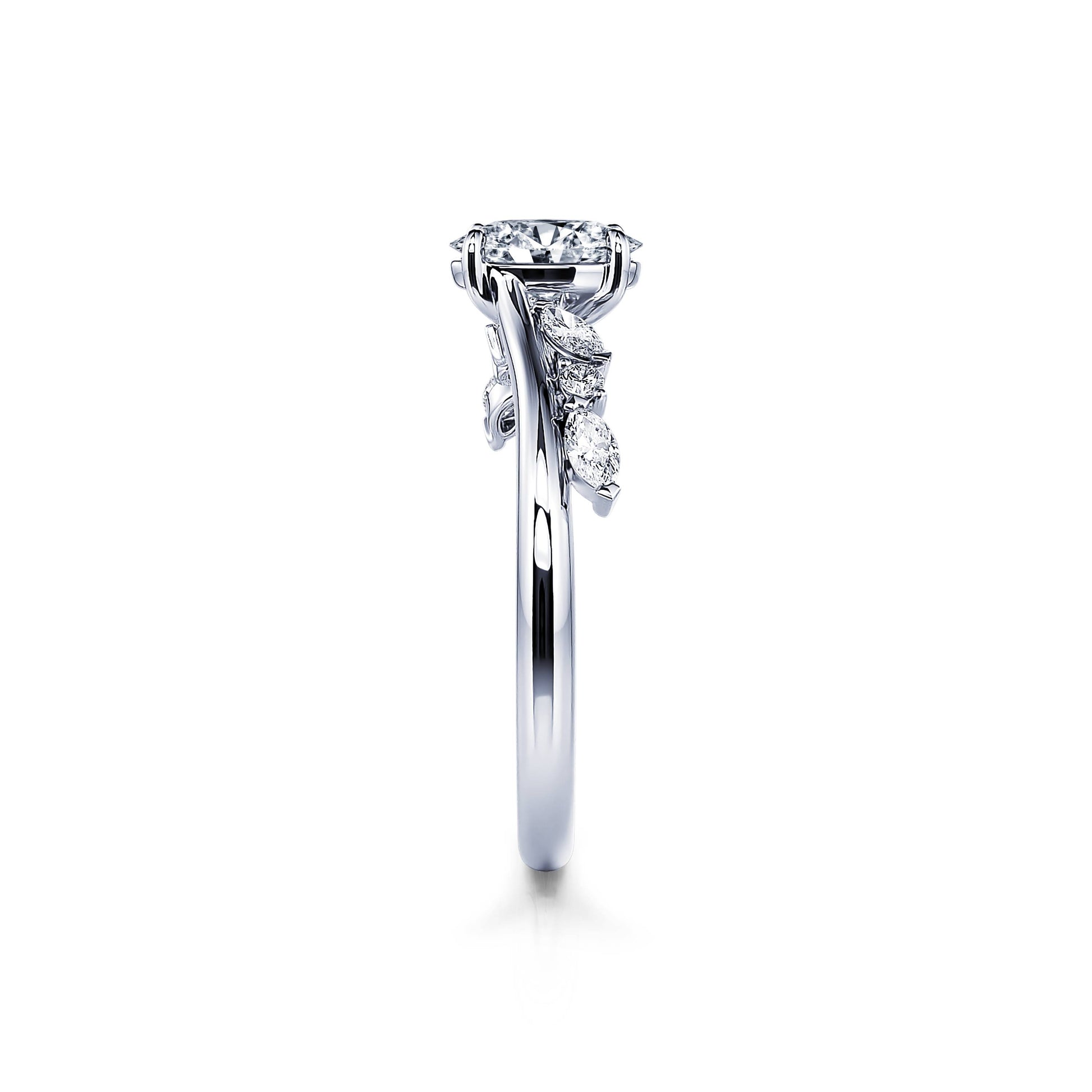 Solitaire diamant de synthèse en platine Elona Lab 3
