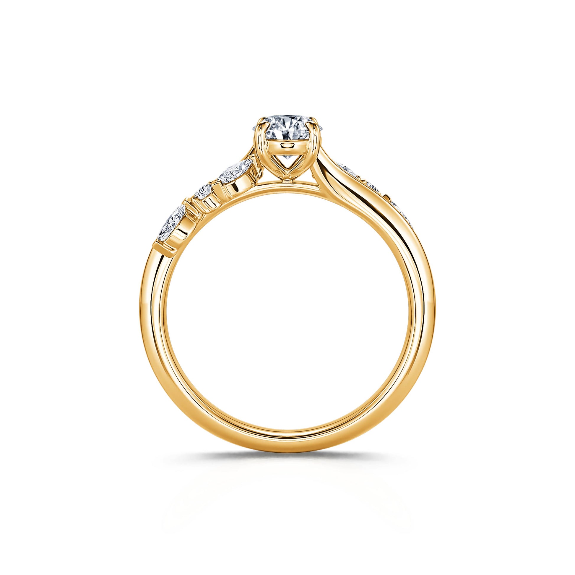 Solitaire diamant de synthèse or jaune Elona Lab 4