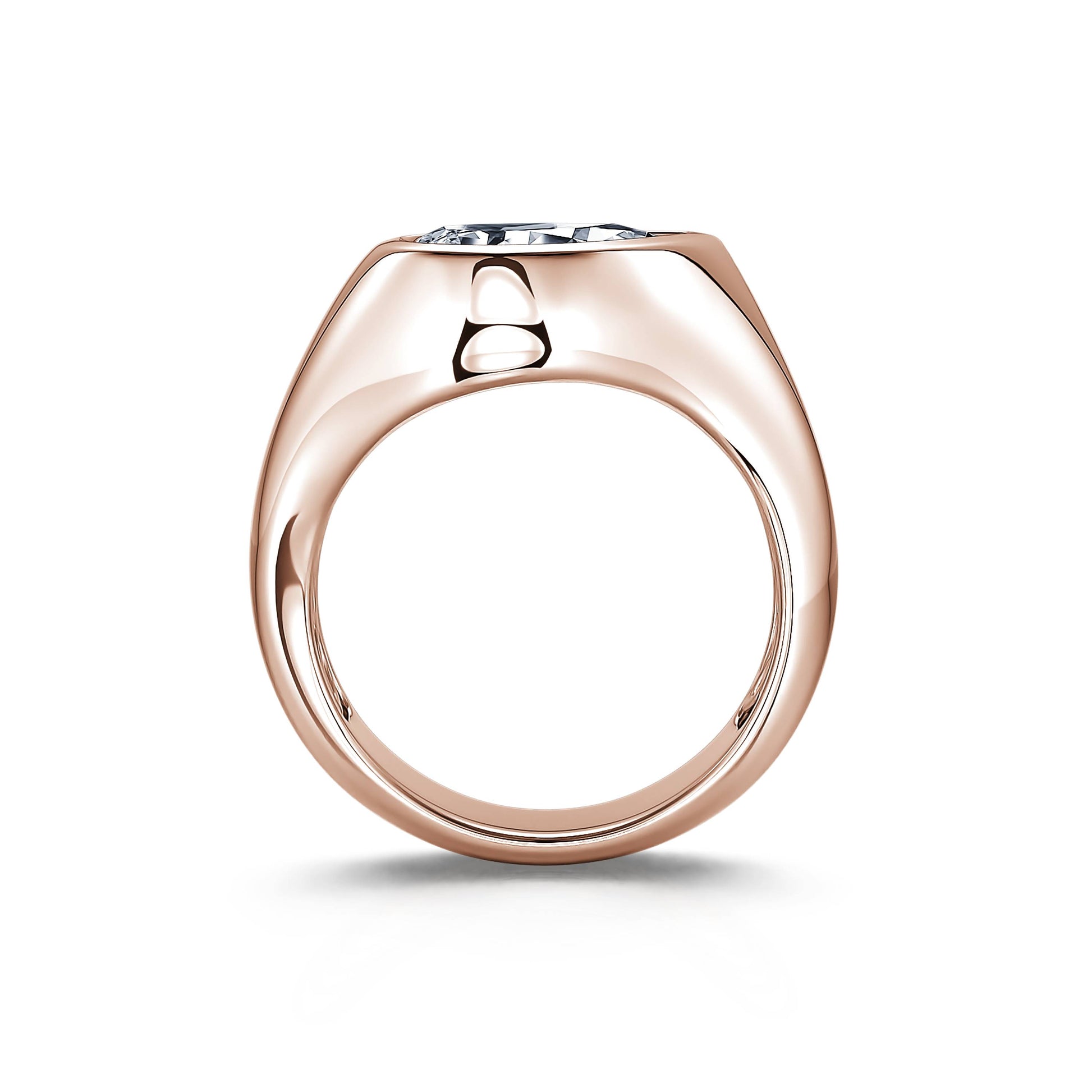 Solitaire en or rose diamant de synthèse poire Shiloh Lab 4