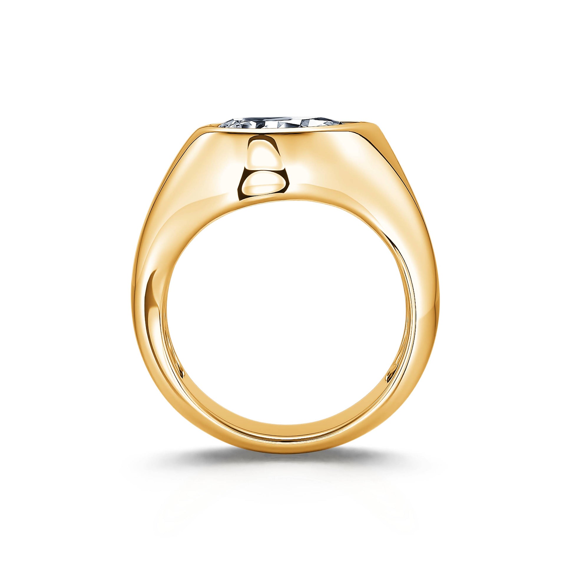 Solitaire en or jaune diamant de synthèse poire Shiloh Lab 4