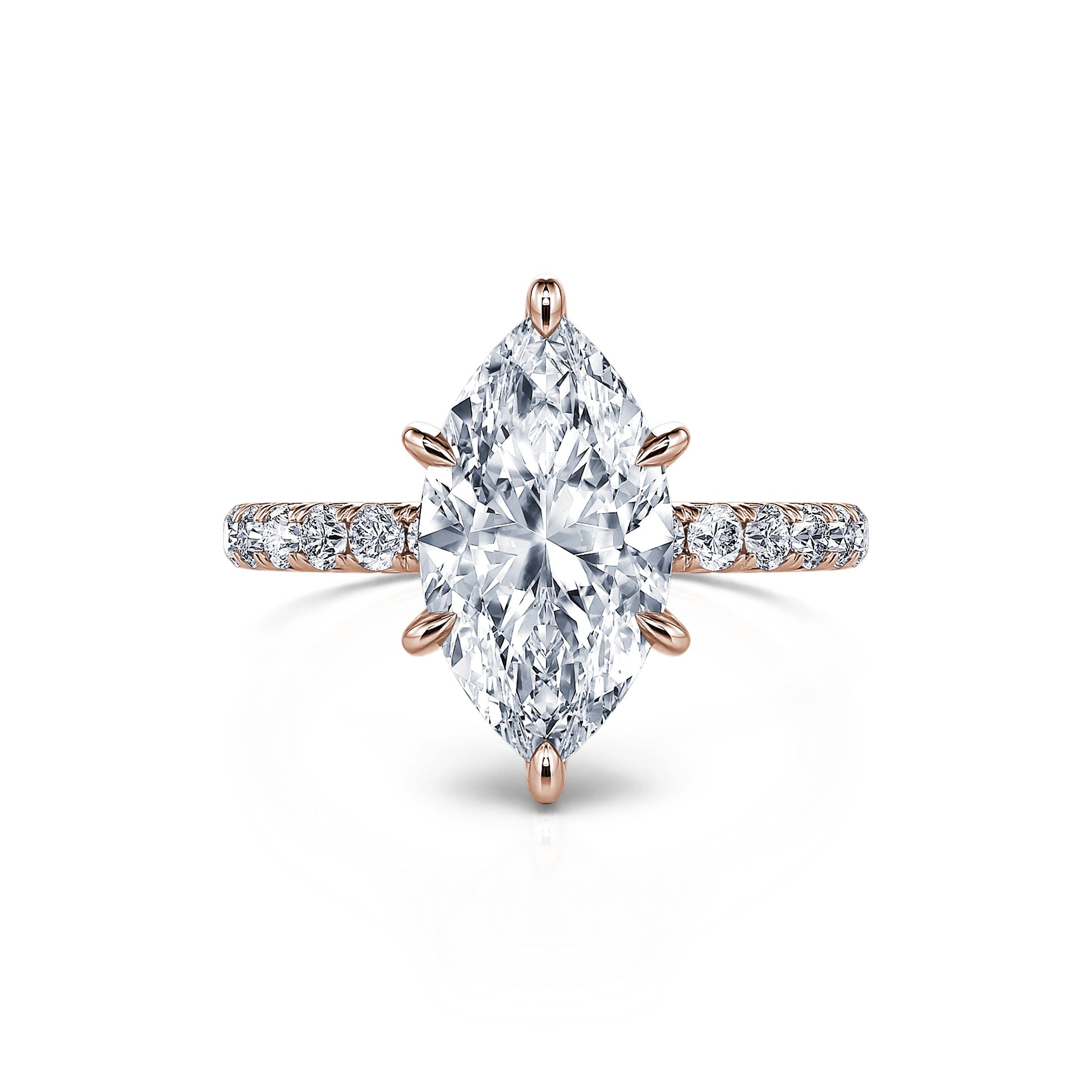 Solitaire diamant de synthèse en or rose Mathilde Lab 1