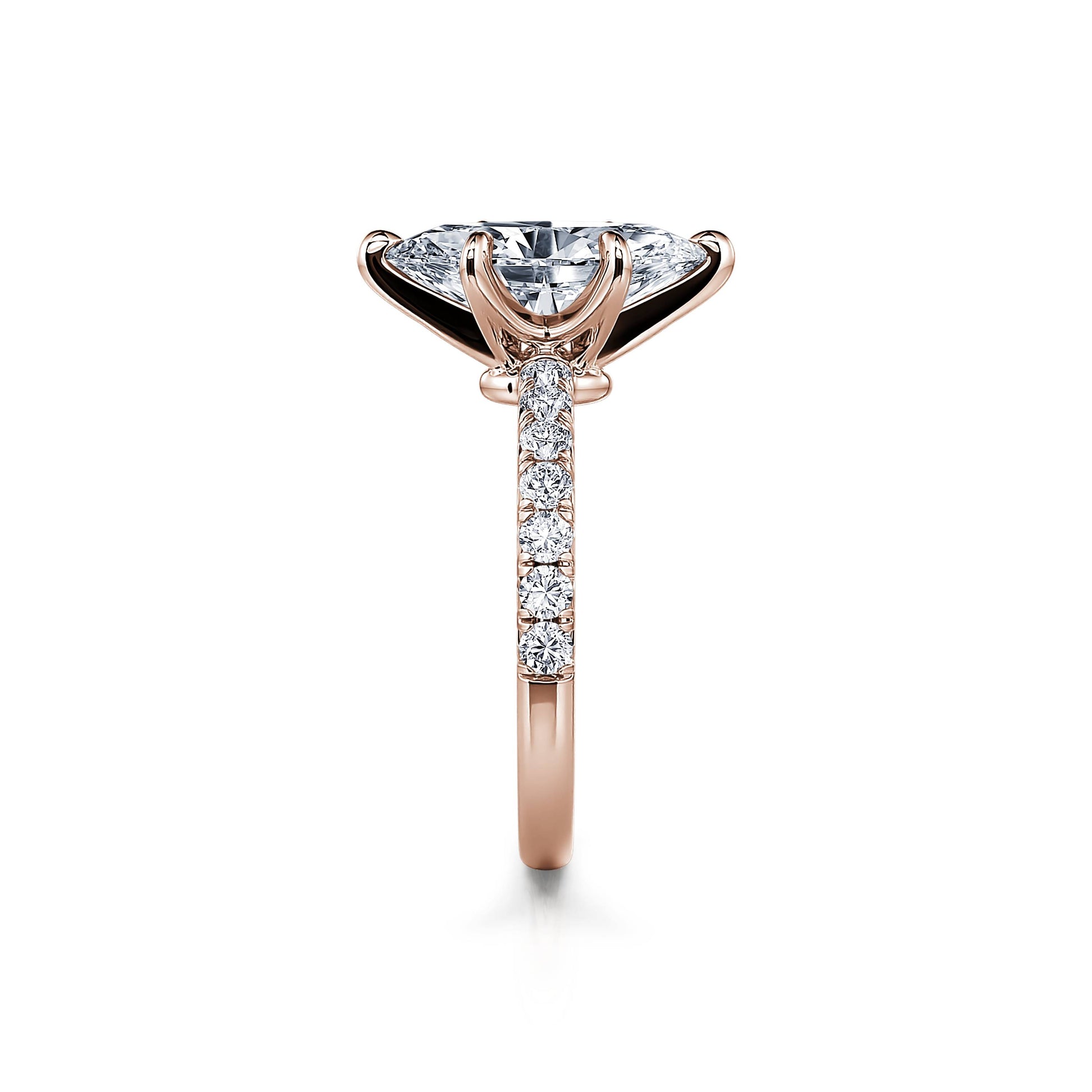 Solitaire diamant de synthèse en or rose Mathilde Lab 3