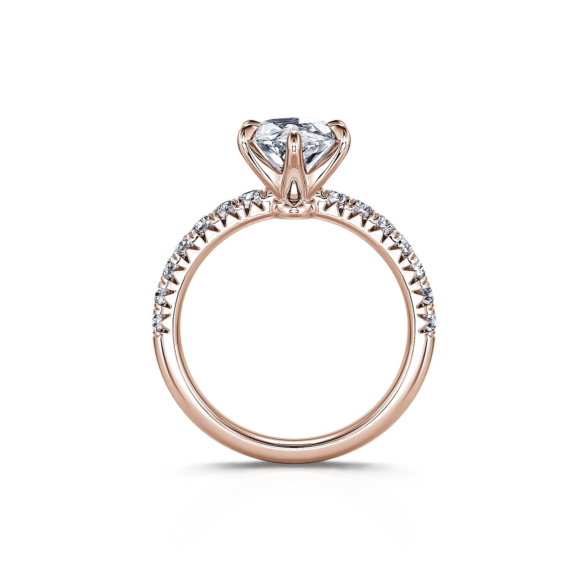 Solitaire diamant de synthèse en or rose Mathilde Lab 4