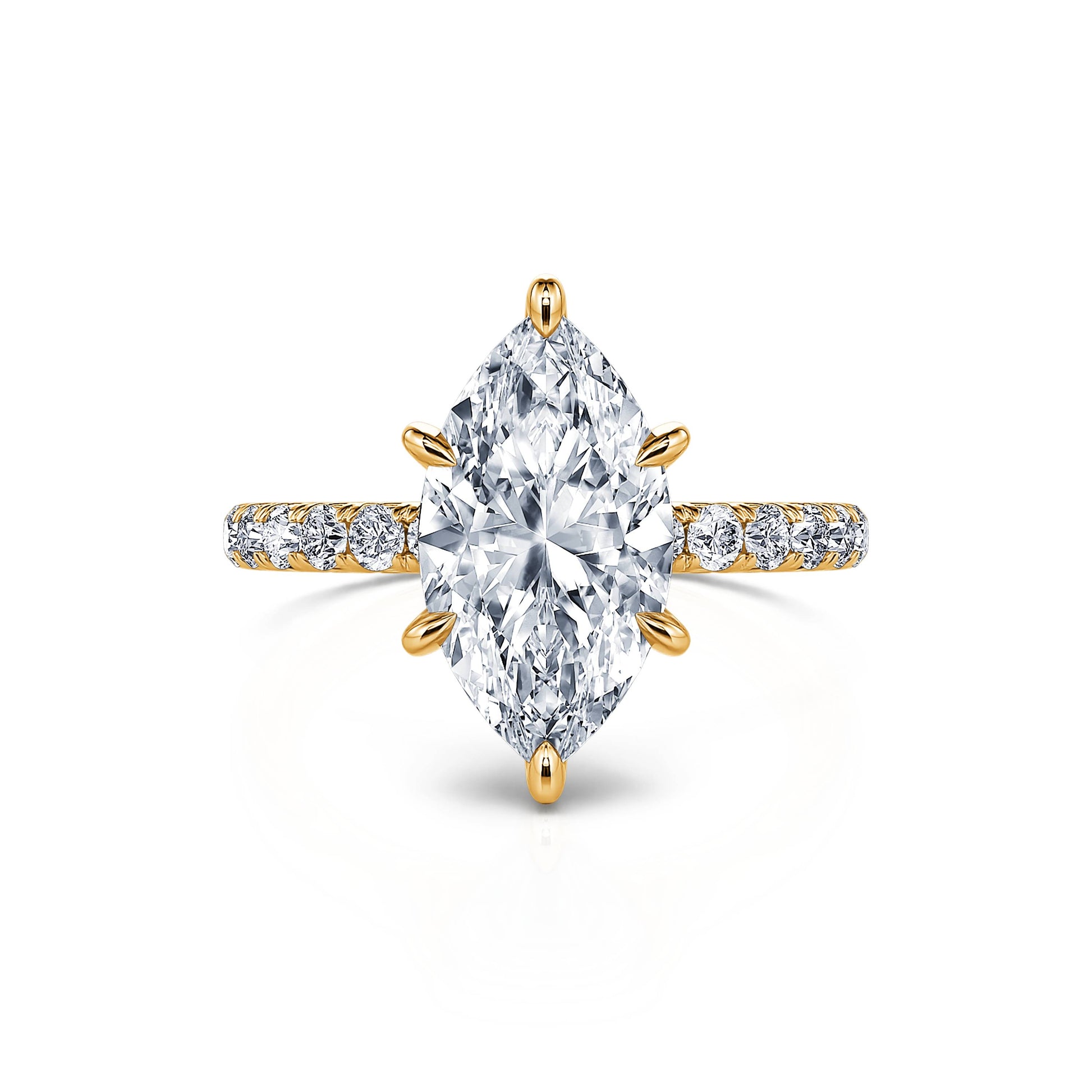 Solitaire diamant de synthèse or jaune Mathilde Lab 1