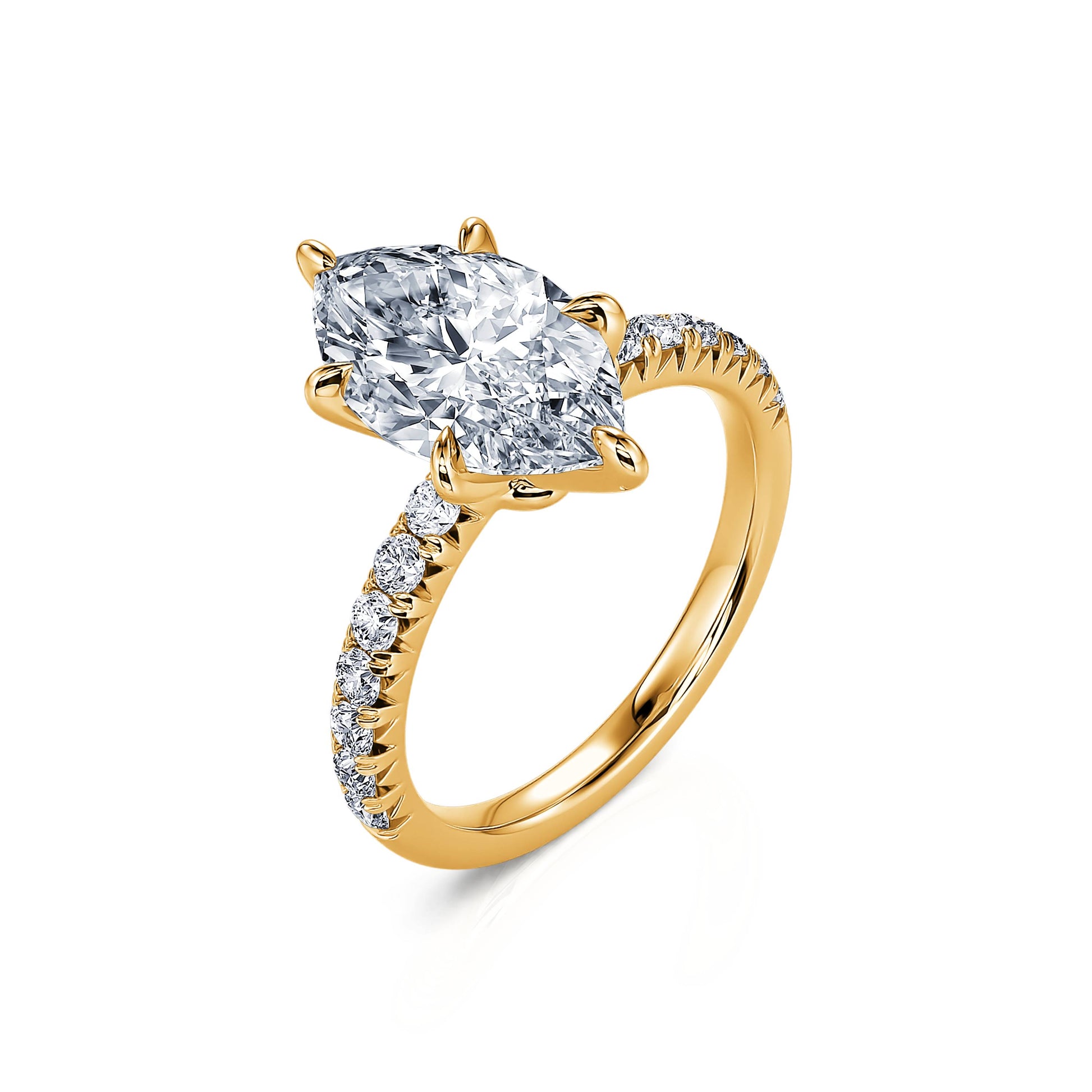 Solitaire diamant de synthèse or jaune Mathilde Lab 2