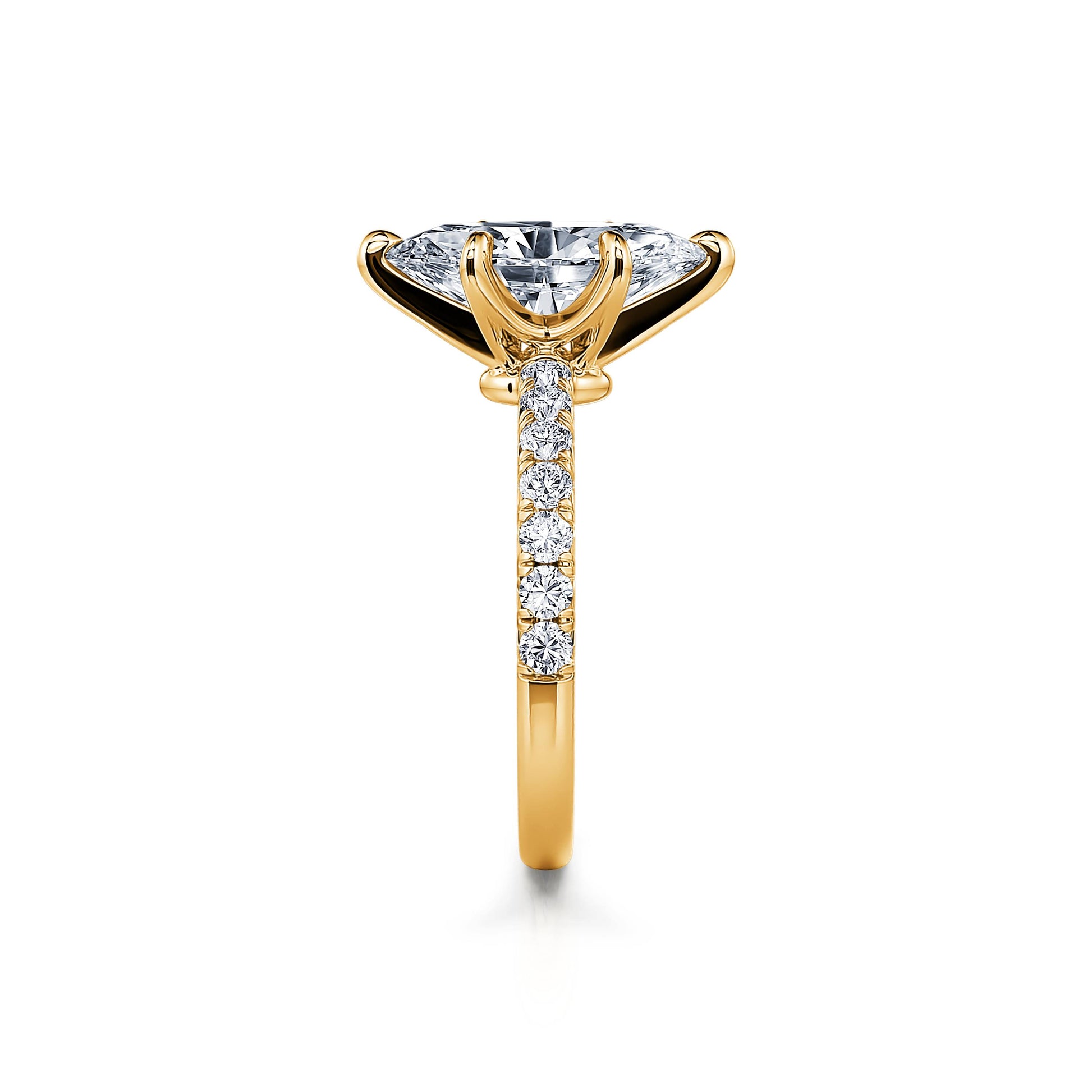Solitaire diamant de synthèse or jaune Mathilde Lab 3