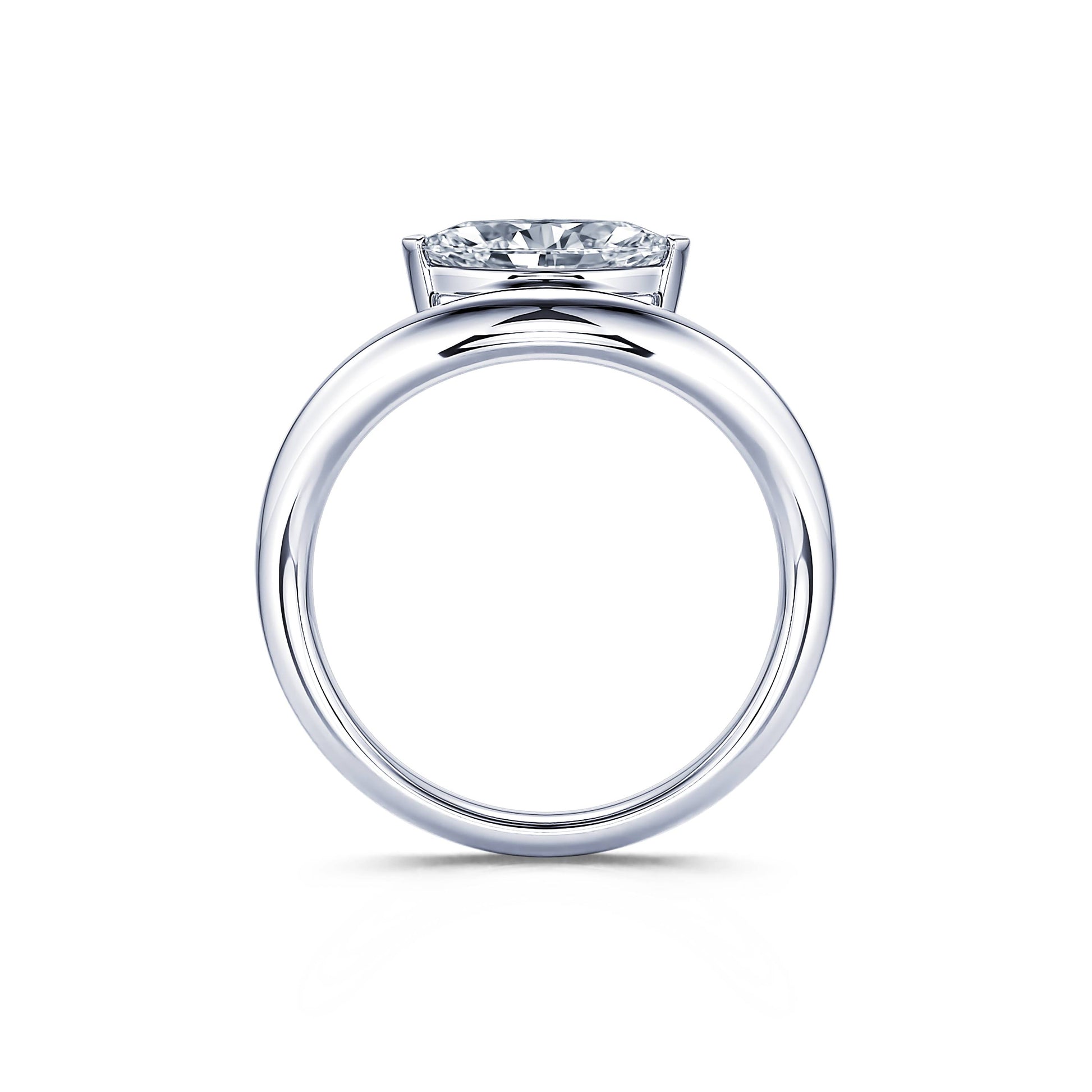 Solitaire en or blanc diamant de synthèse marquise Gia Lab 3