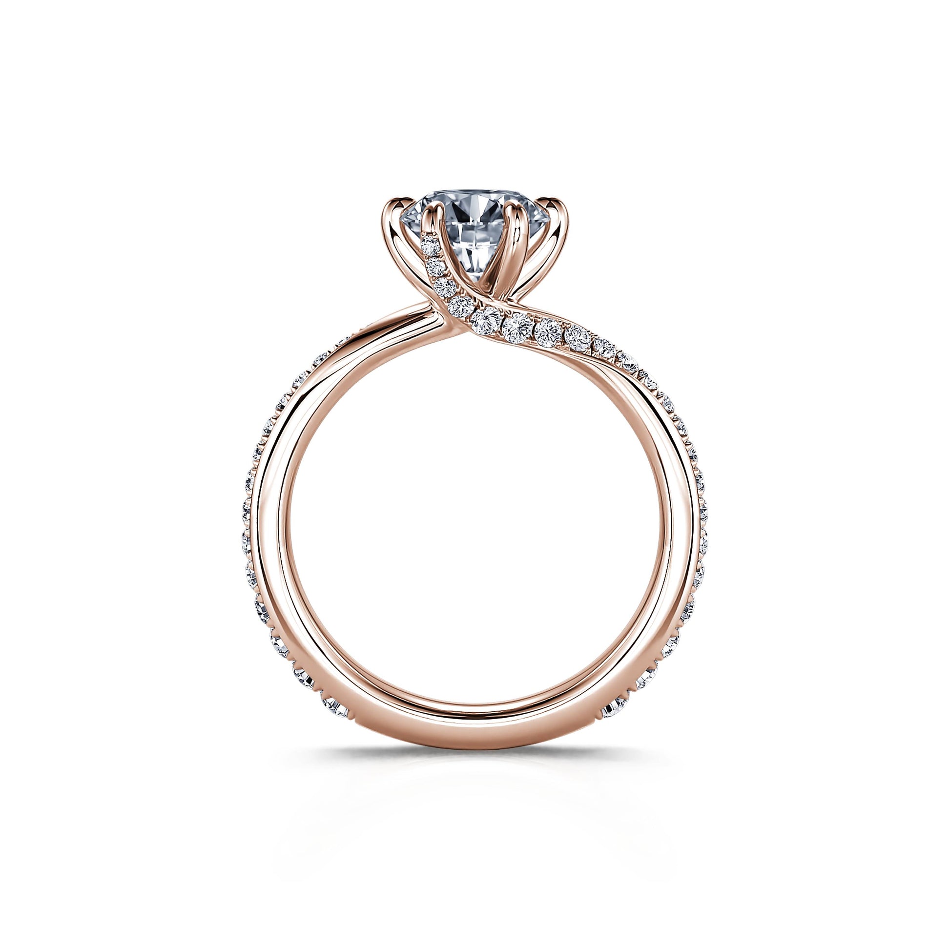 Solitaire diamant de synthèse en or rose Monroe Lab 3