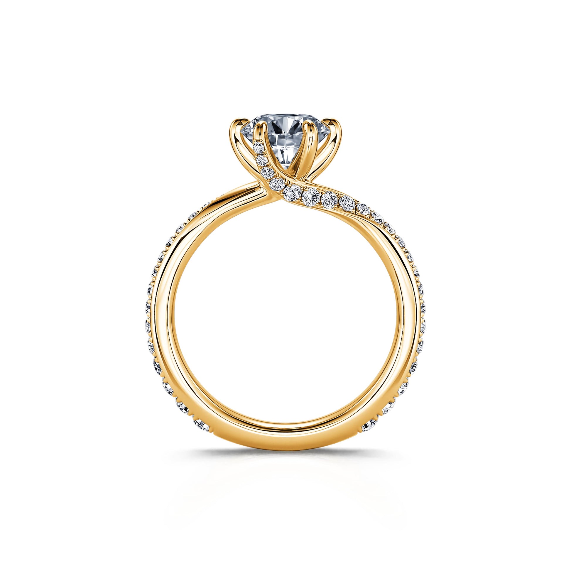 Solitaire diamant de synthèse en or jaune Monroe Lab 3