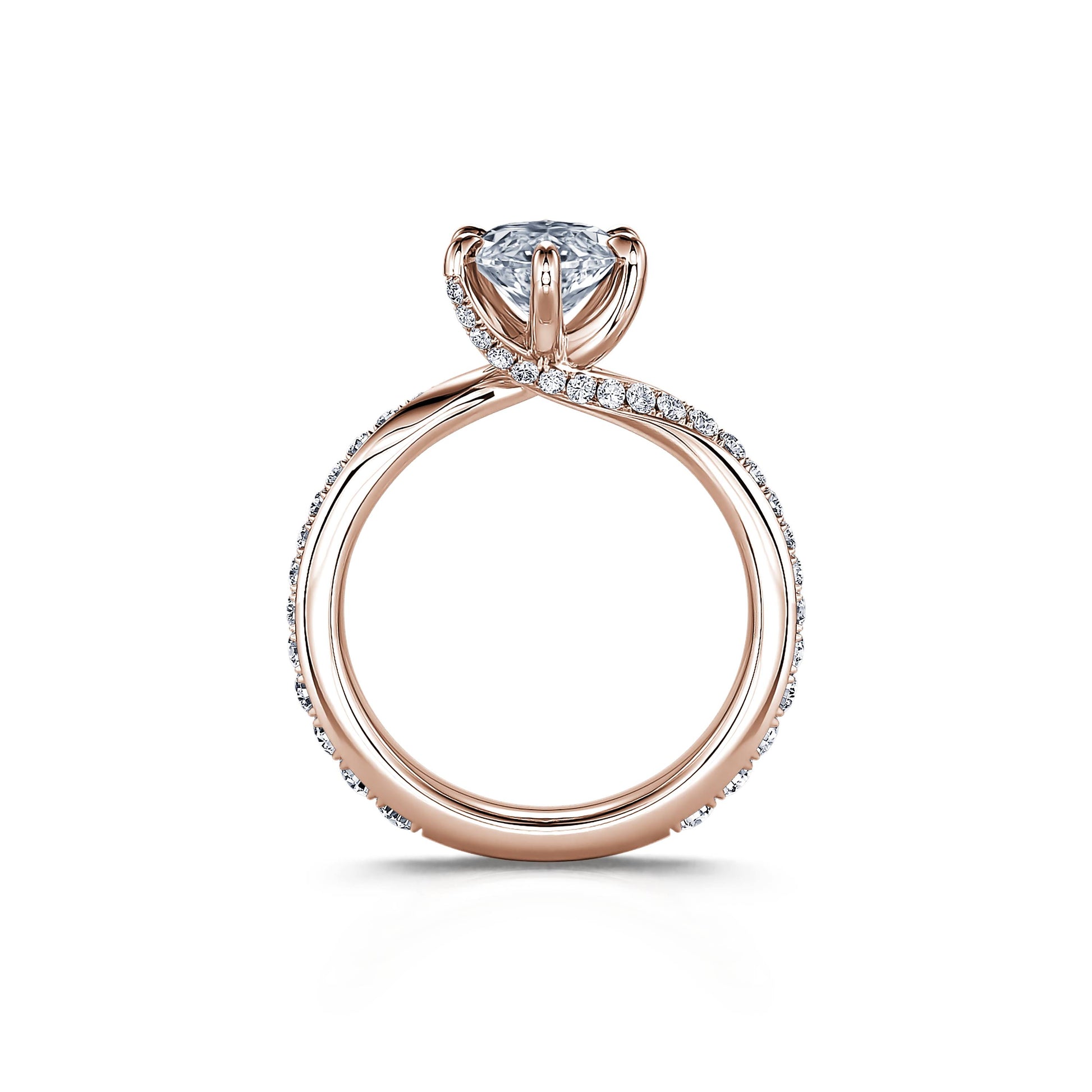 Solitaire diamant de synthèse en or rose Sansa Lab 3