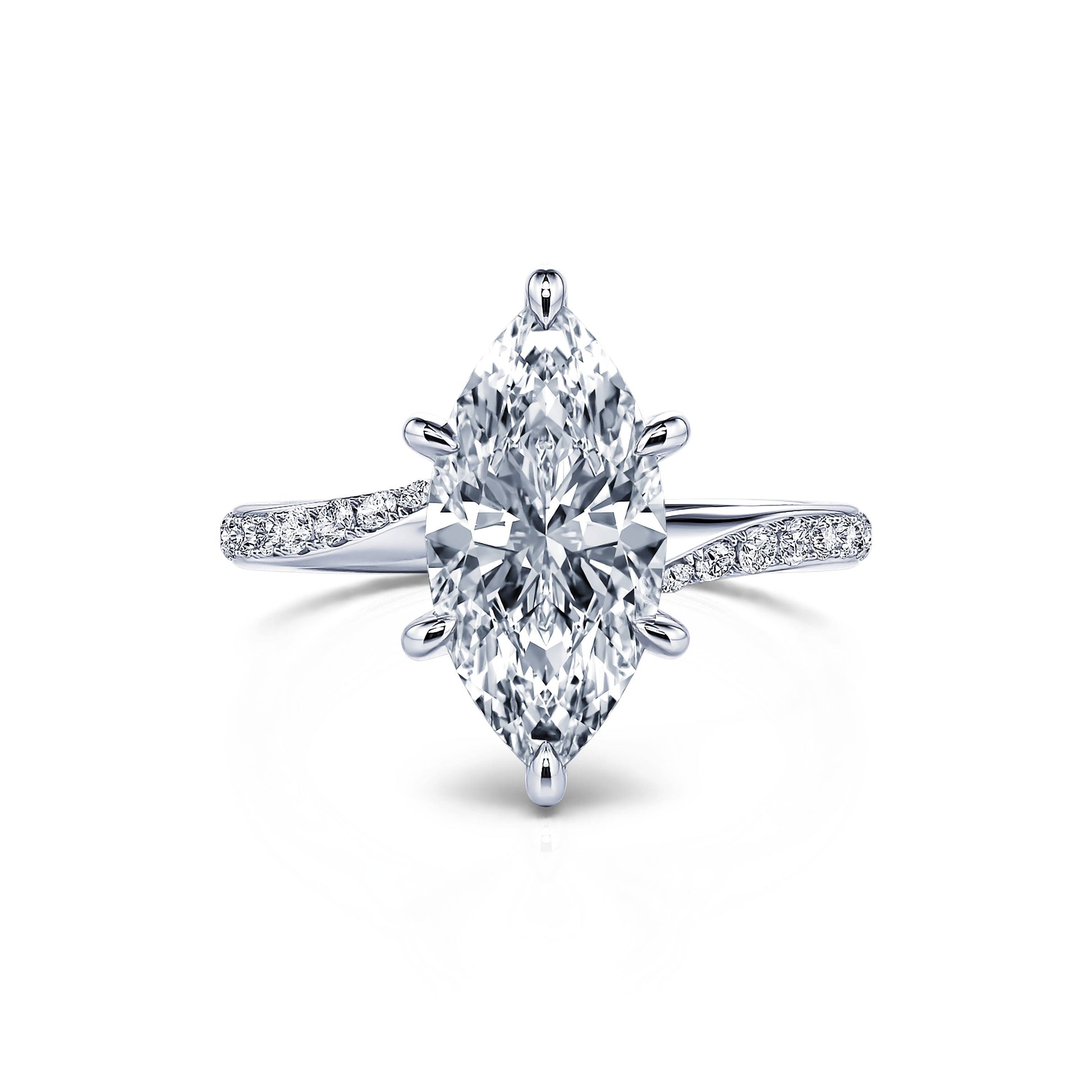 Solitaire diamant de synthèse en platine Sansa Lab 1