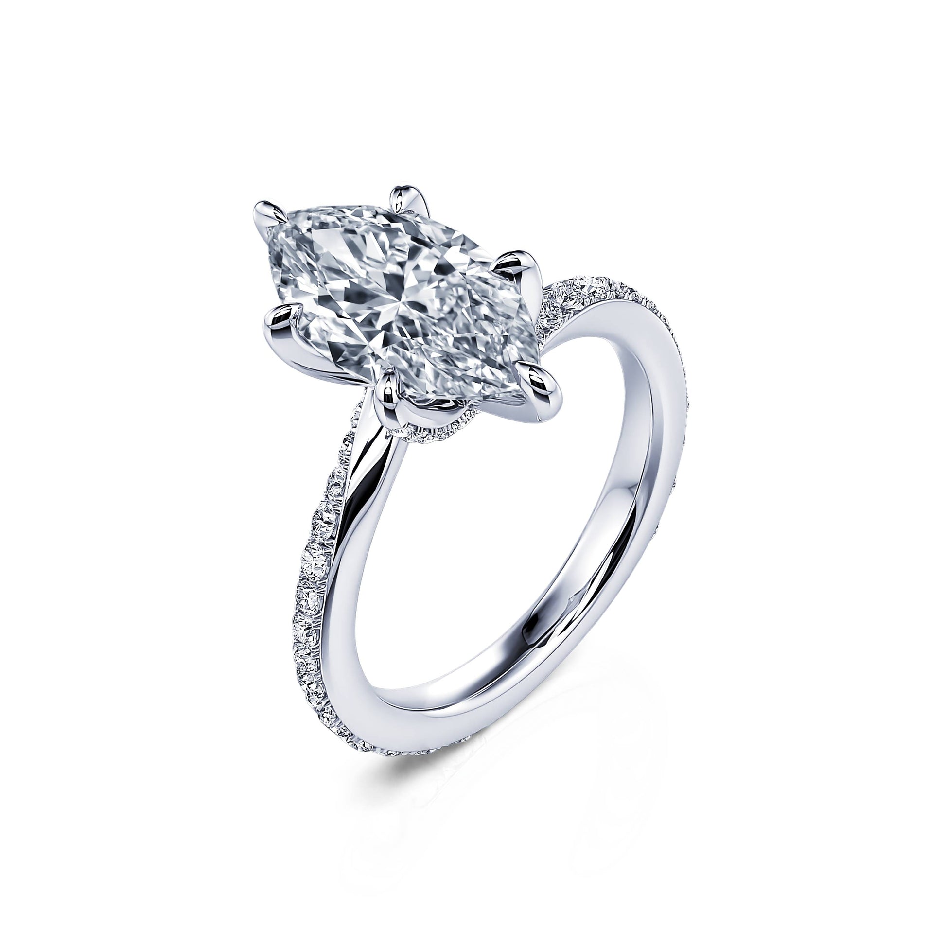 Solitaire diamant de synthèse en platine Sansa Lab 2