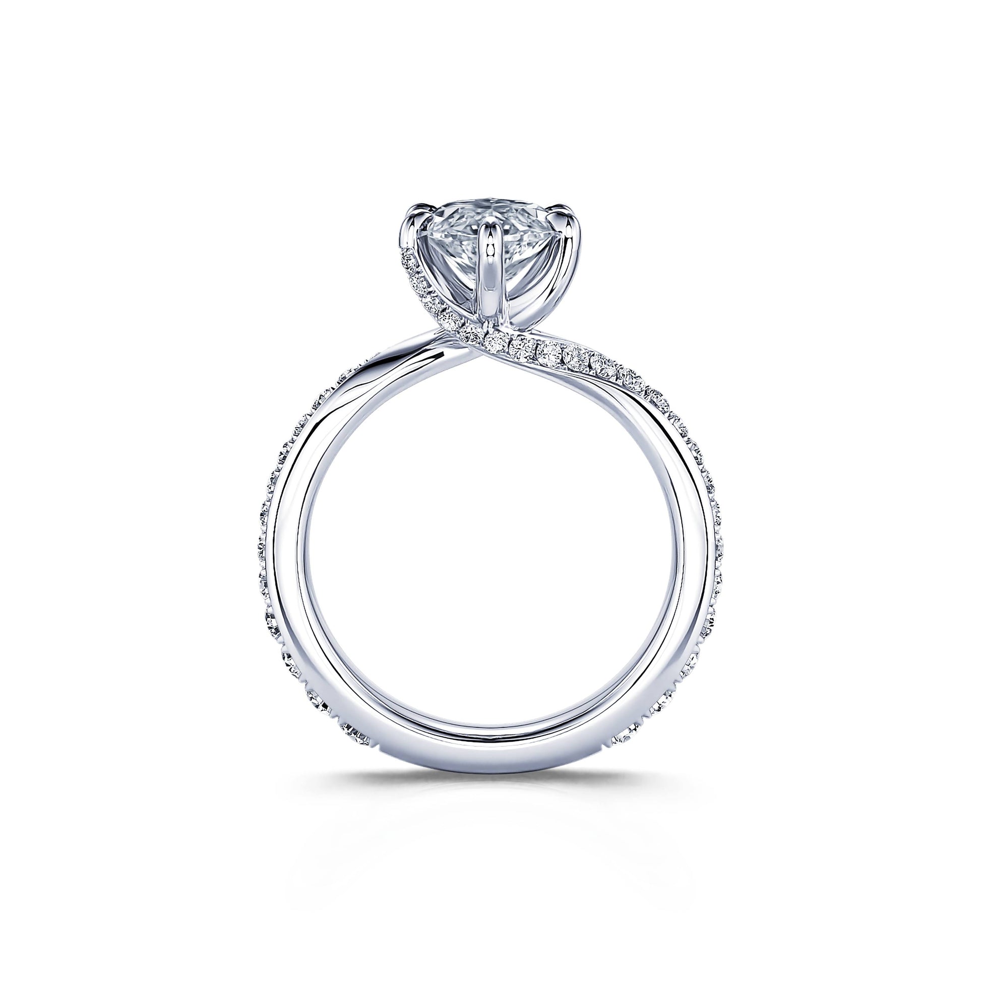 Solitaire diamant de synthèse en platine Sansa Lab 3