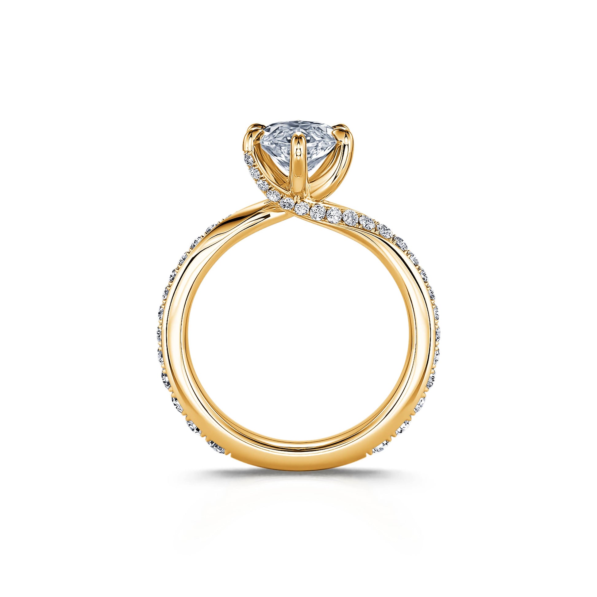 Solitaire diamant de synthèse en or jaune Sansa Lab 3