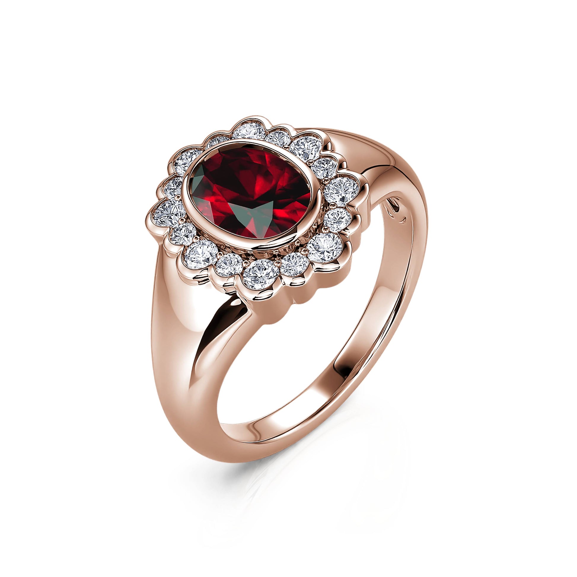 Bague en or rose rubis et diamant Lilo 2