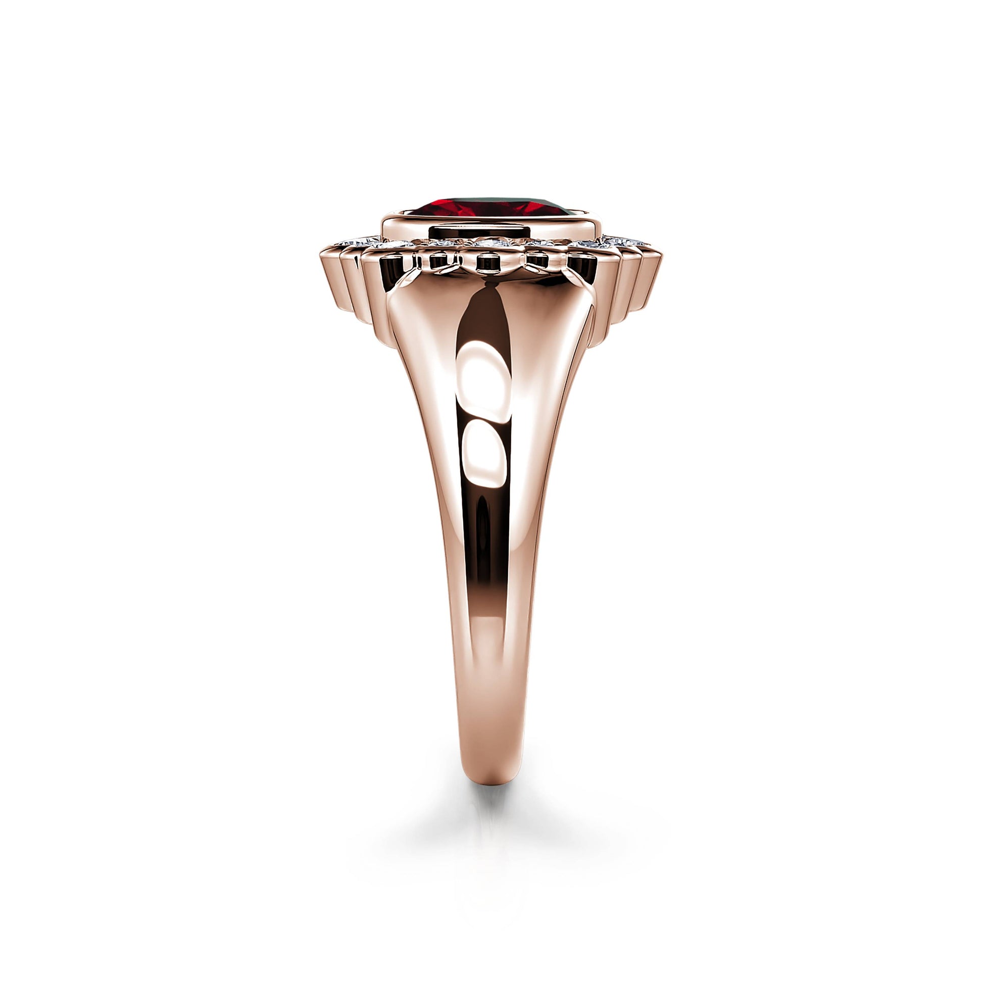 Bague en or rose rubis et diamant Lilo 3