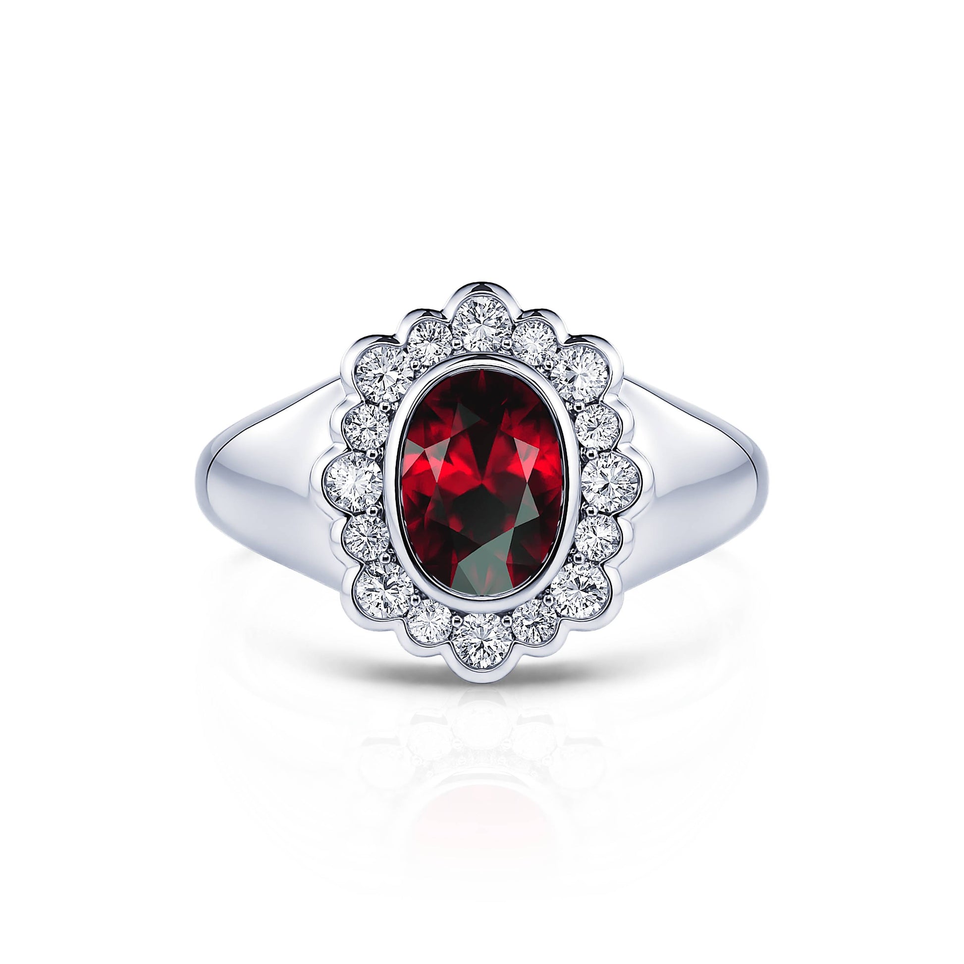 Bague en platine rubis et diamant Lilo 1