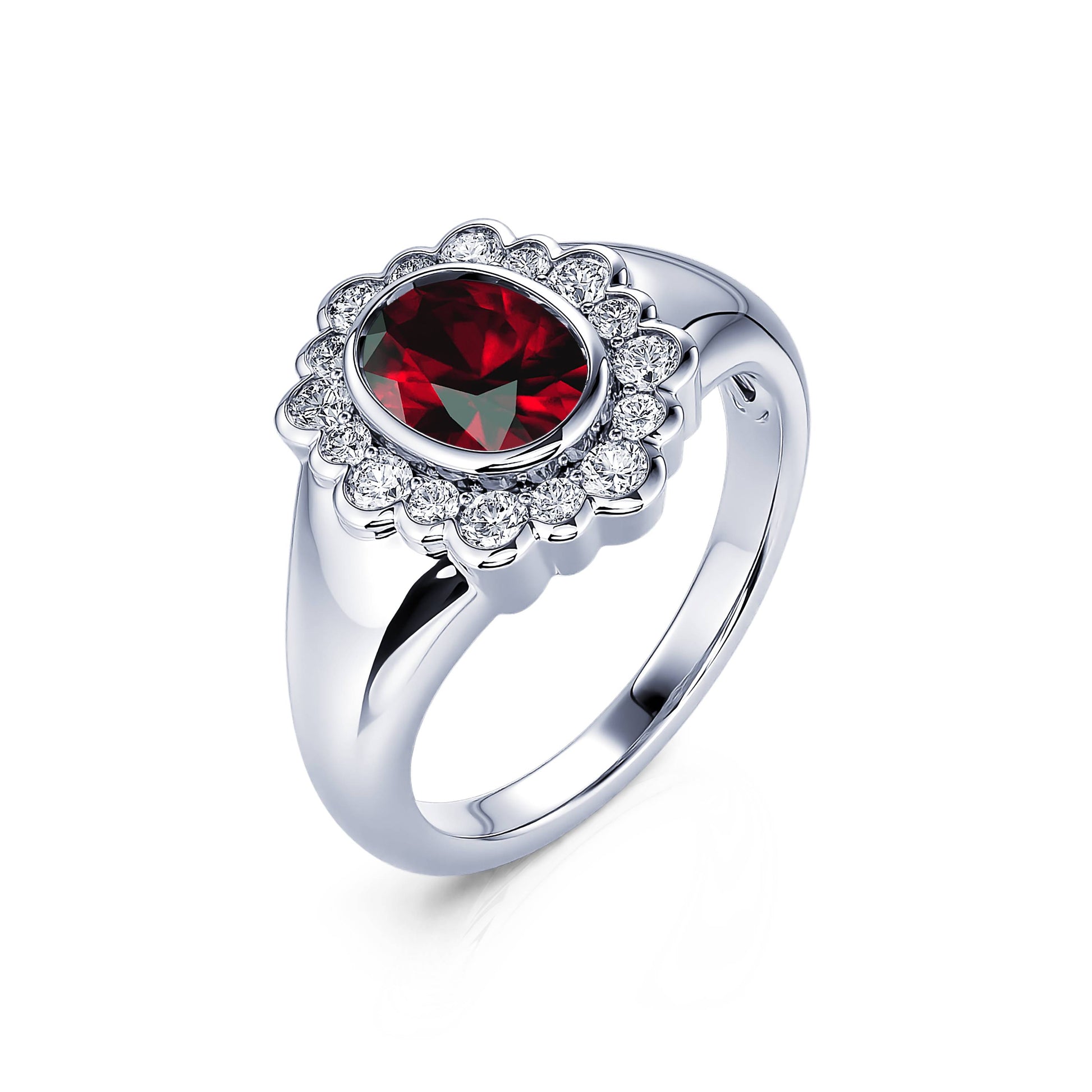 Bague en platine rubis et diamant Lilo 2