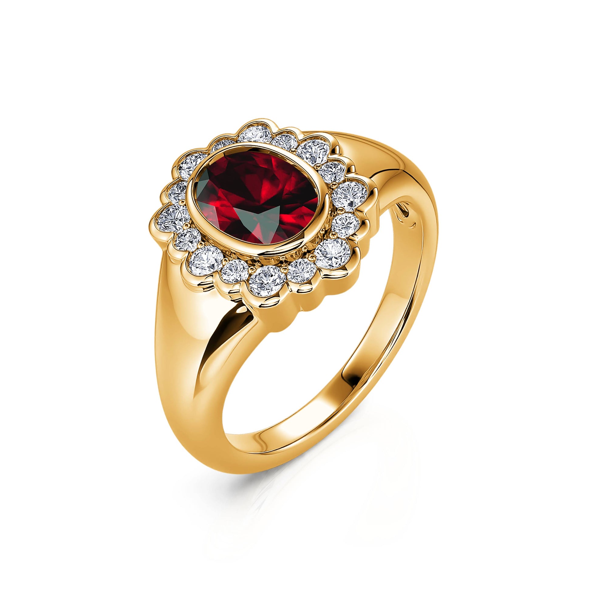 Bague en or jaune rubis et diamant Lilo 2
