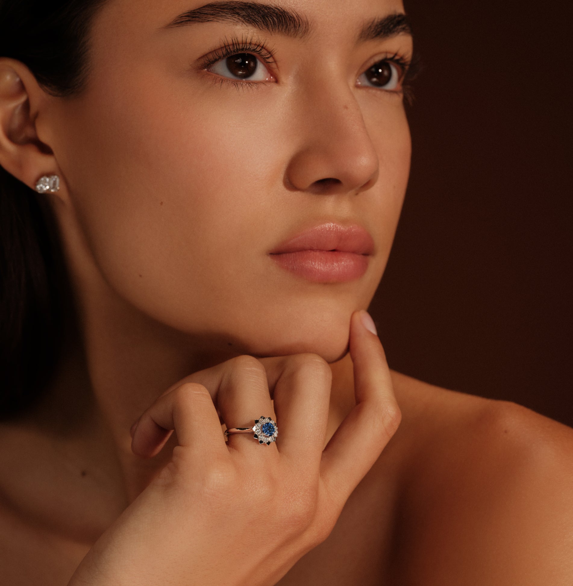 Bague marguerite diamant en platine Colombine 6