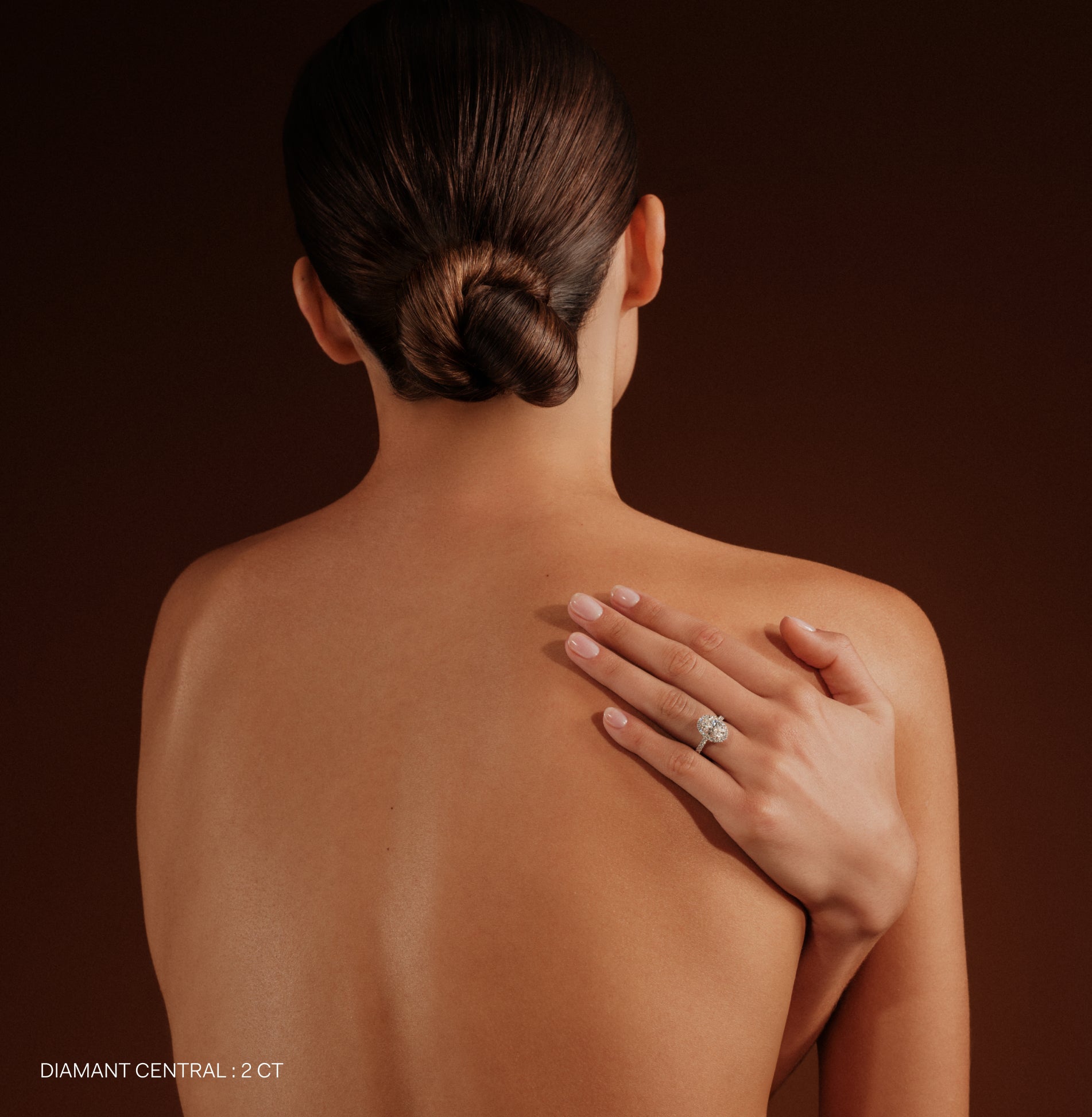 Bague or rose rubis et halo de diamant Louise Rubis 4