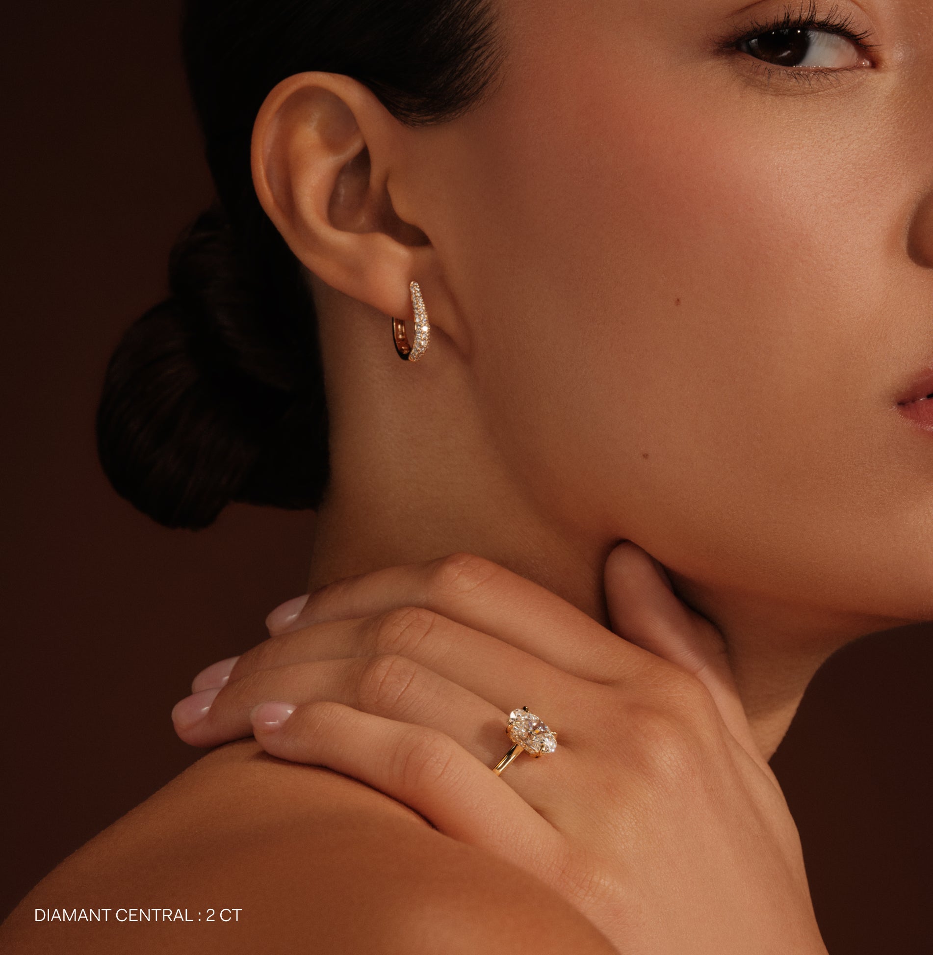 Solitaire diamant ovale en platine Hope 9