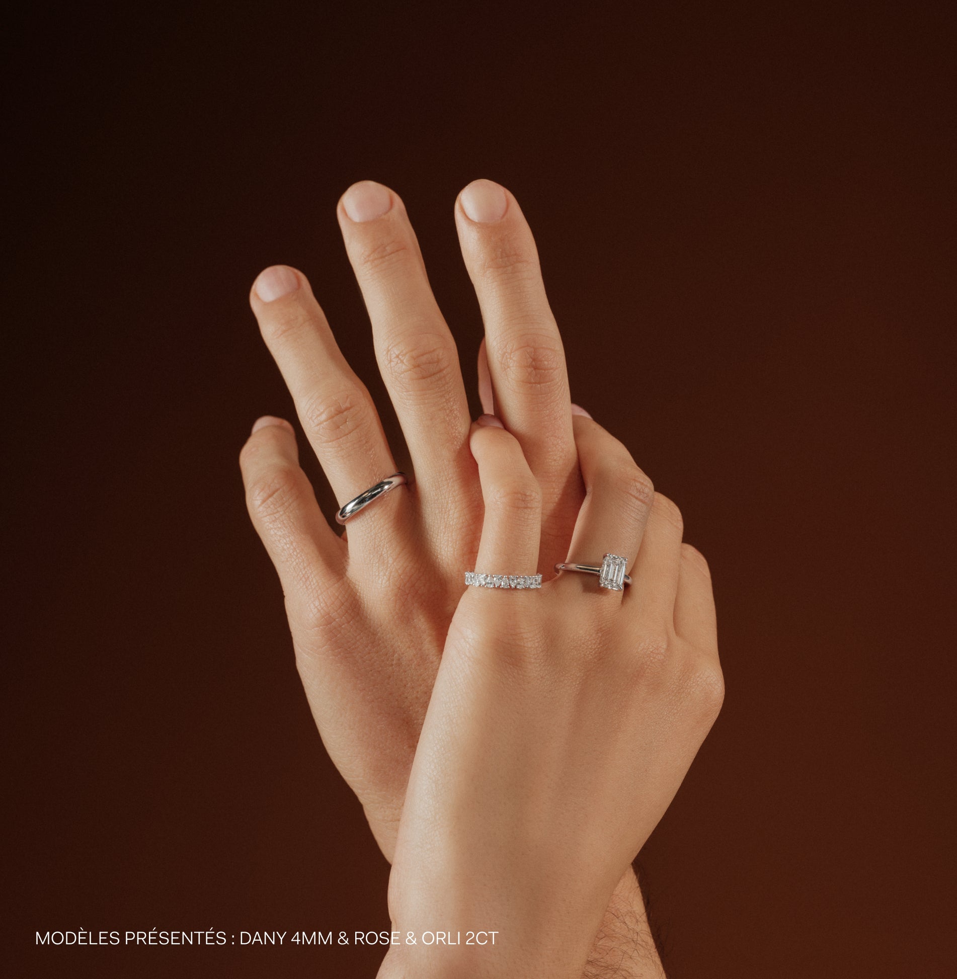 Alliance demi jonc or blanc Dany 2