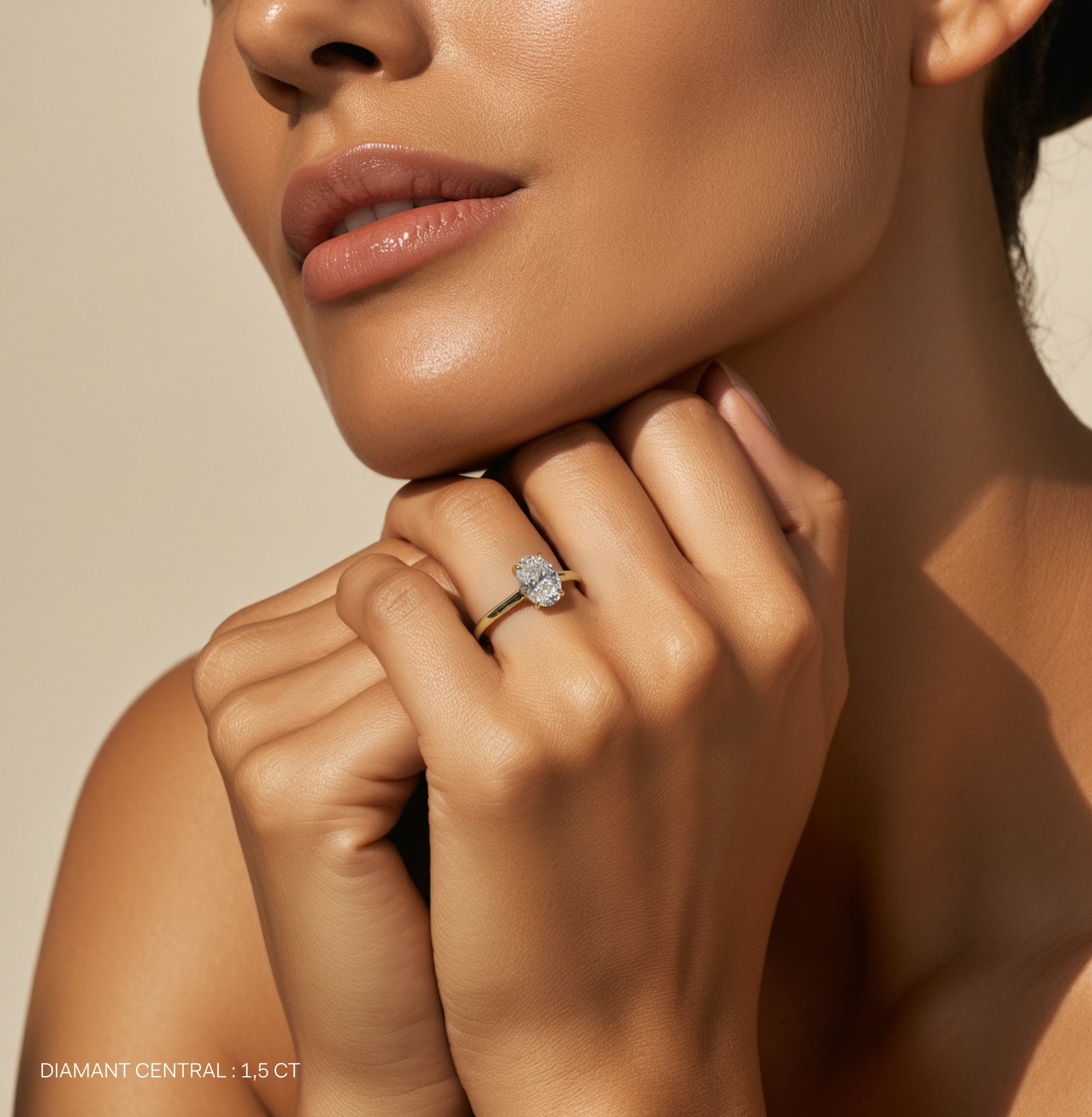 Solitaire diamant ovale en platine Hope 5