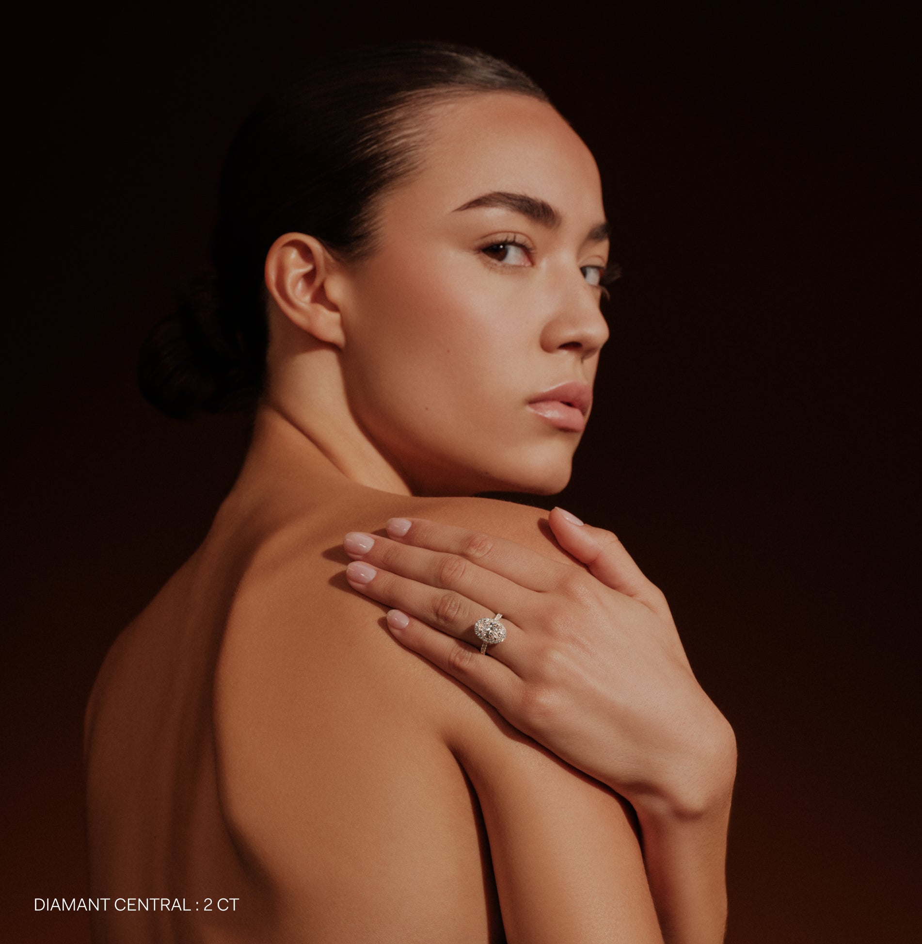 Bague or rose rubis et halo de diamant Louise Rubis 5