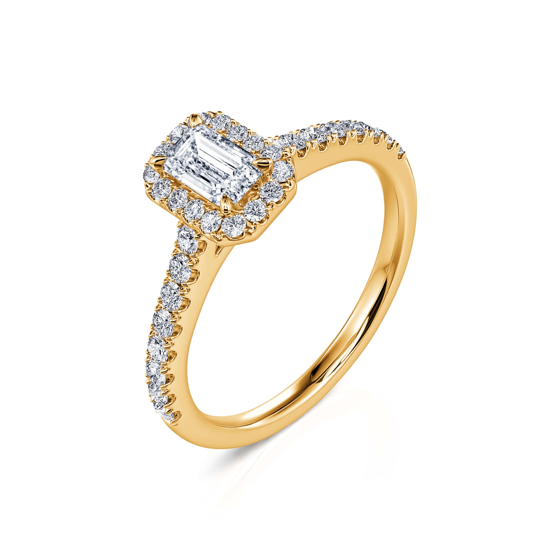 Bague de fiançailles or jaune diamant émeraude Gabriella 2