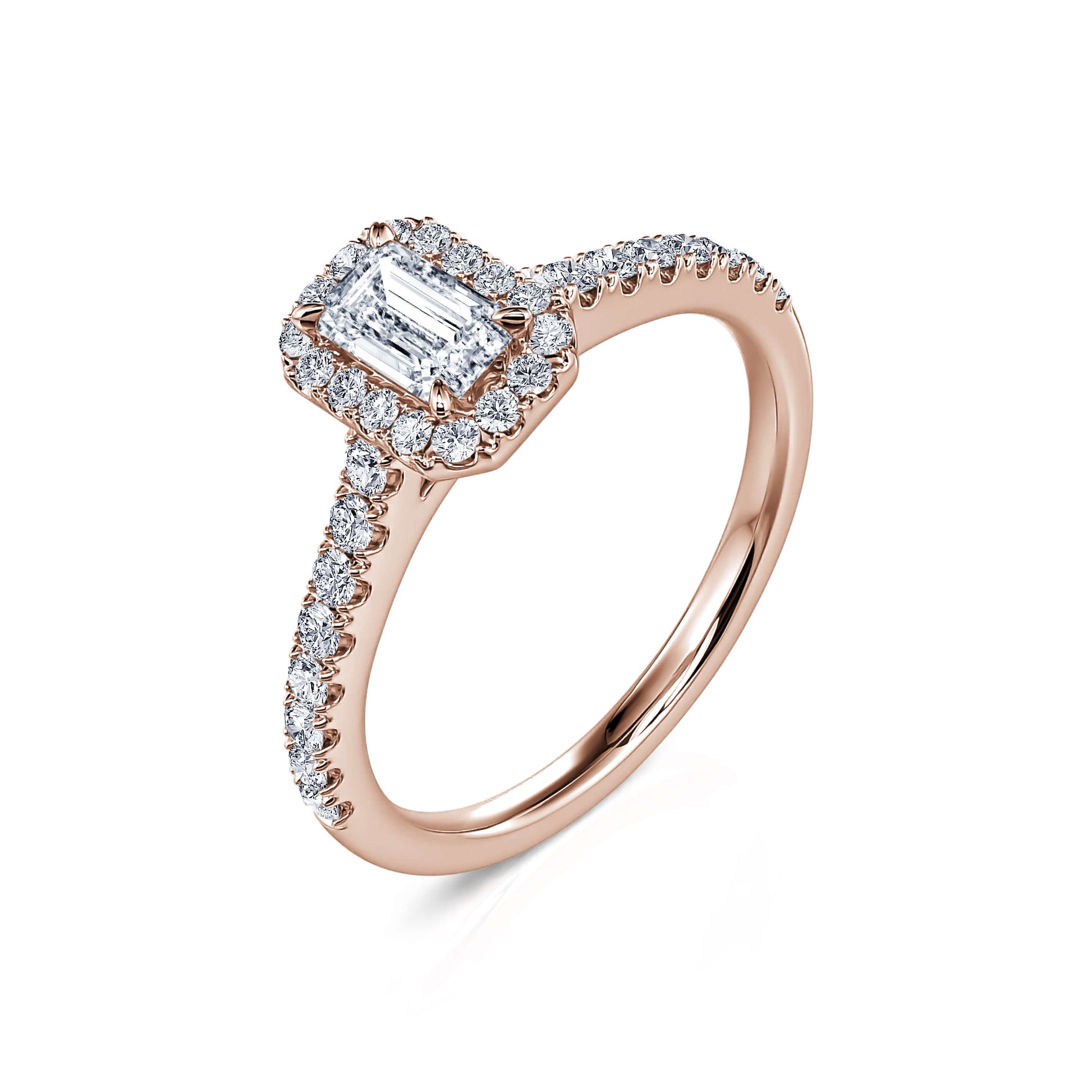 Bague de fiançailles or rose diamant émeraude Gabriella 2