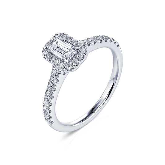 Gabriella&nbsp;-&nbsp;Bague de fiançailles platine diamant émeraude #2